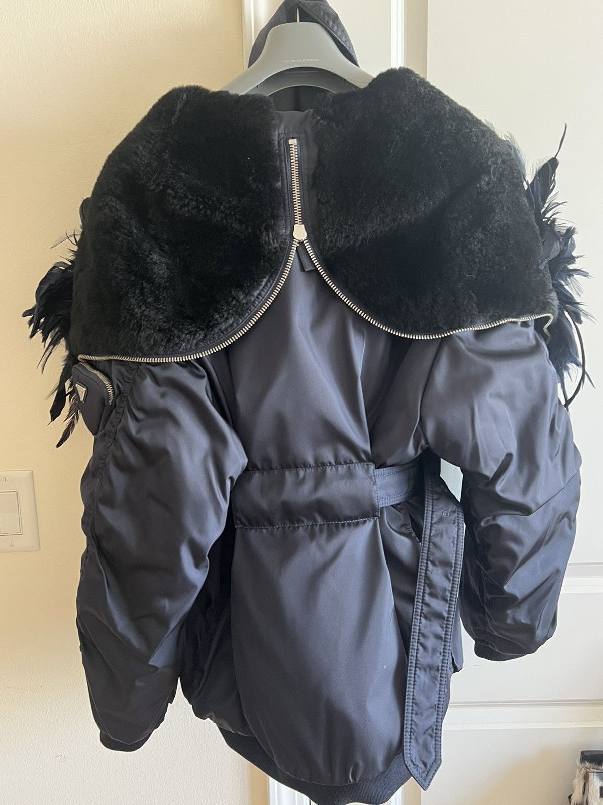 Prada Prada Runway FW22 Feather Re-Nylon Belted Down Jacket Size XS / US 0-2 / IT 36-38 - 4 Thumbnail