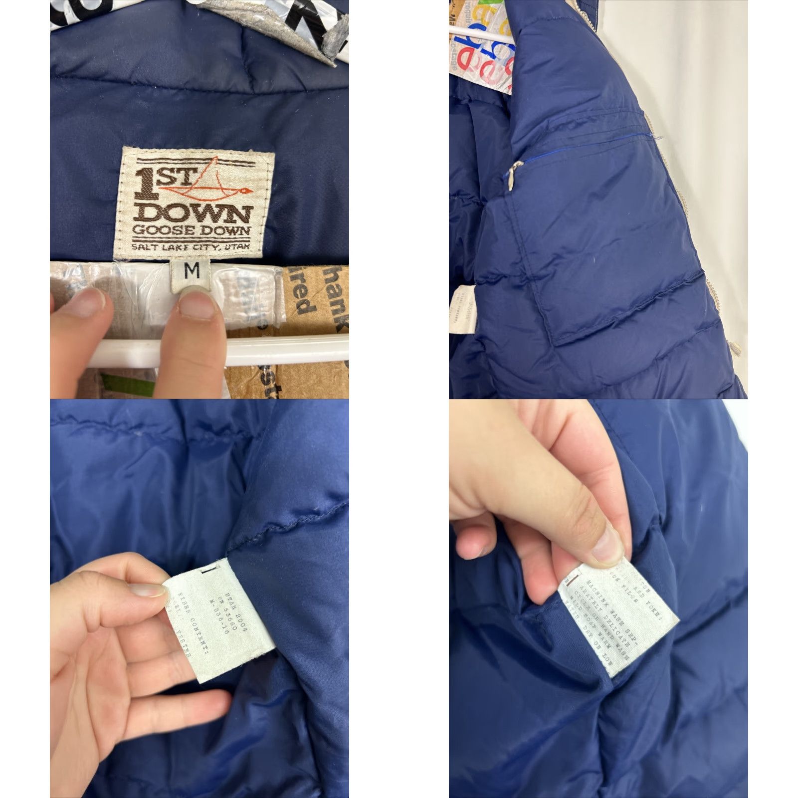 Vintage VINTAGE 1st Down Jacket Full Zip Down Polyester Blue Gray Medium M Mens Stains 70s Utah Size US M / EU 48-50 / 2 - 9 Thumbnail