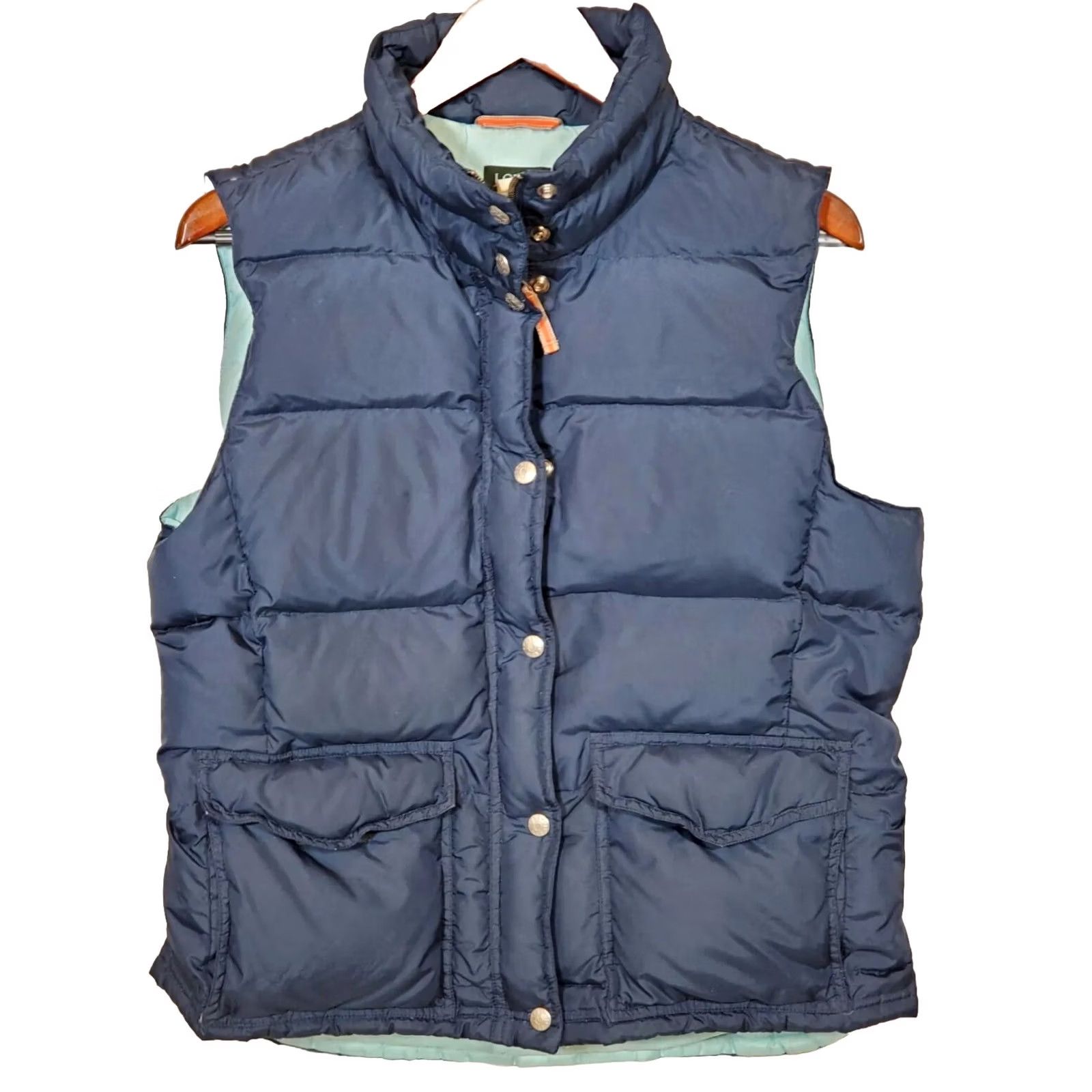 J.Crew J. CREW Navy Blue Down Puffer Vest Full Zip Snap Women L Size L / US 10 / IT 46 - 2 Thumbnail