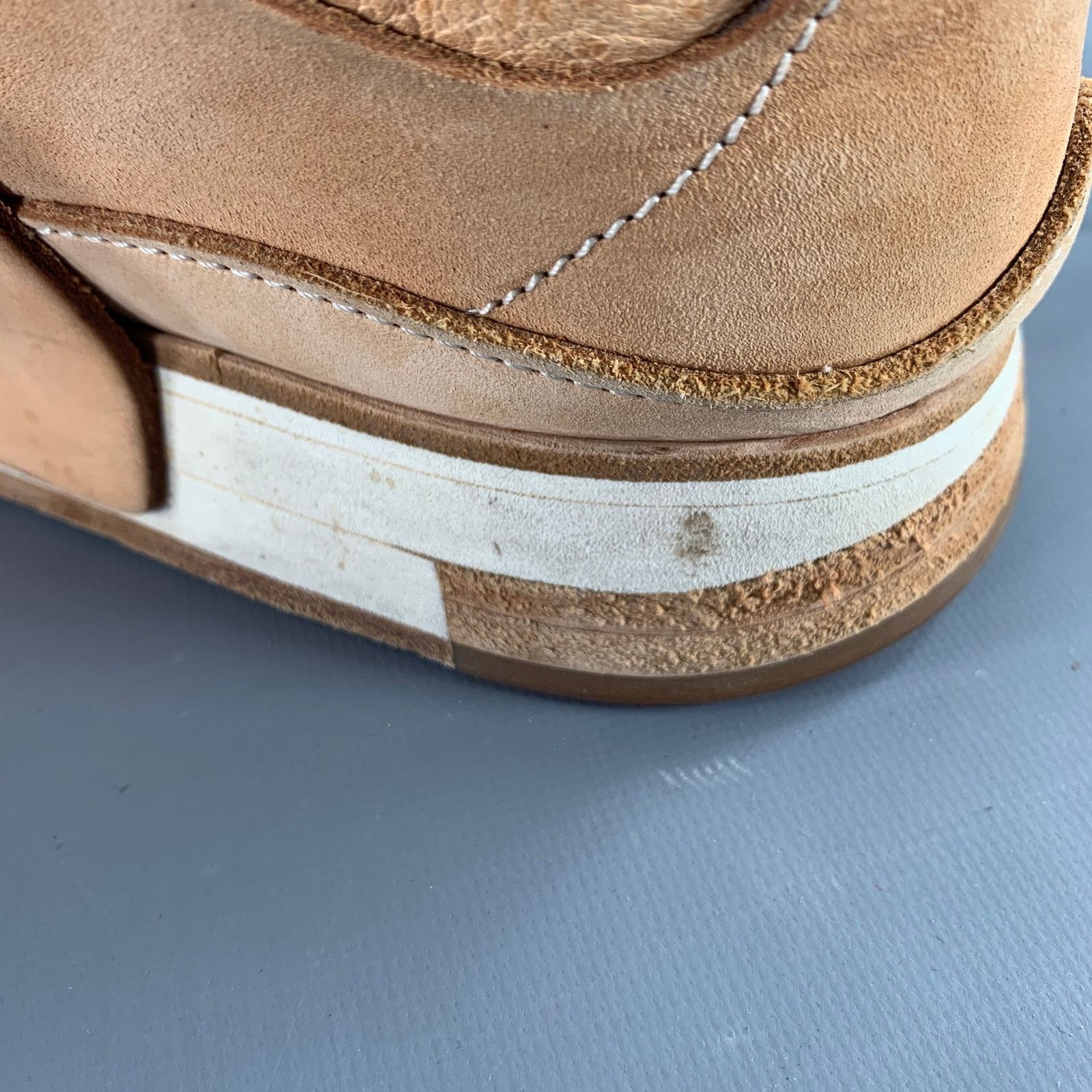 Hender Scheme Size 12 MIP-12 Beige Natural Leather Lace-Up Sneakers Size US 12 / EU 45 - 9 Thumbnail