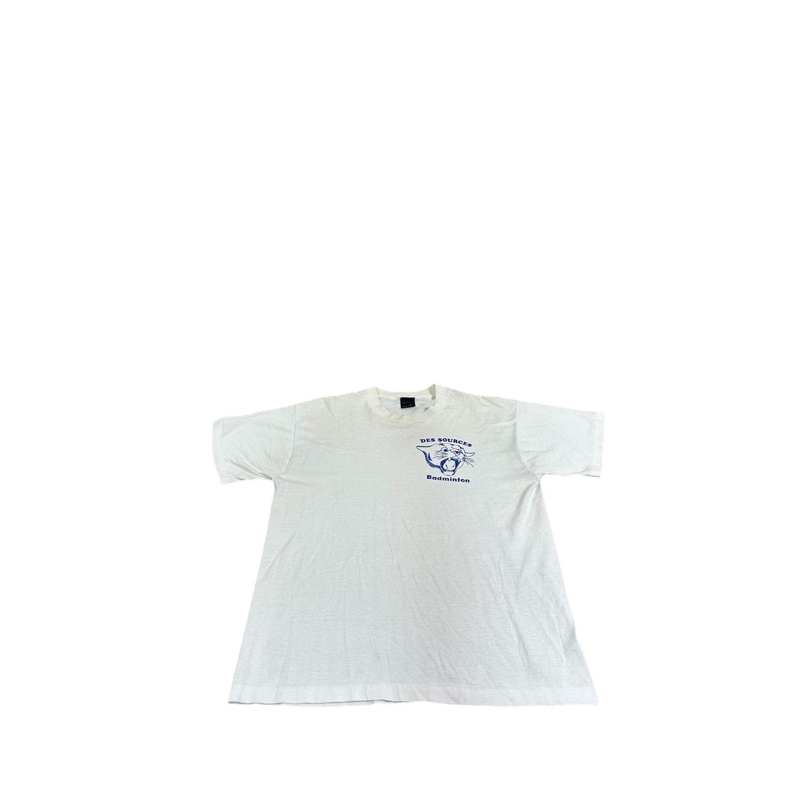 Fruit Of The Loom Vintage 80s Des Sources Badminton T-Shirt Graphic Sports Size US L / EU 52-54 / 3 - 1 Thumbnail
