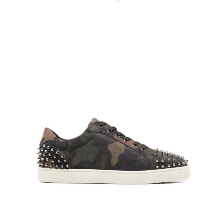 Christian Louboutin Seavaste 2 Studded Sneakers Camo Green M