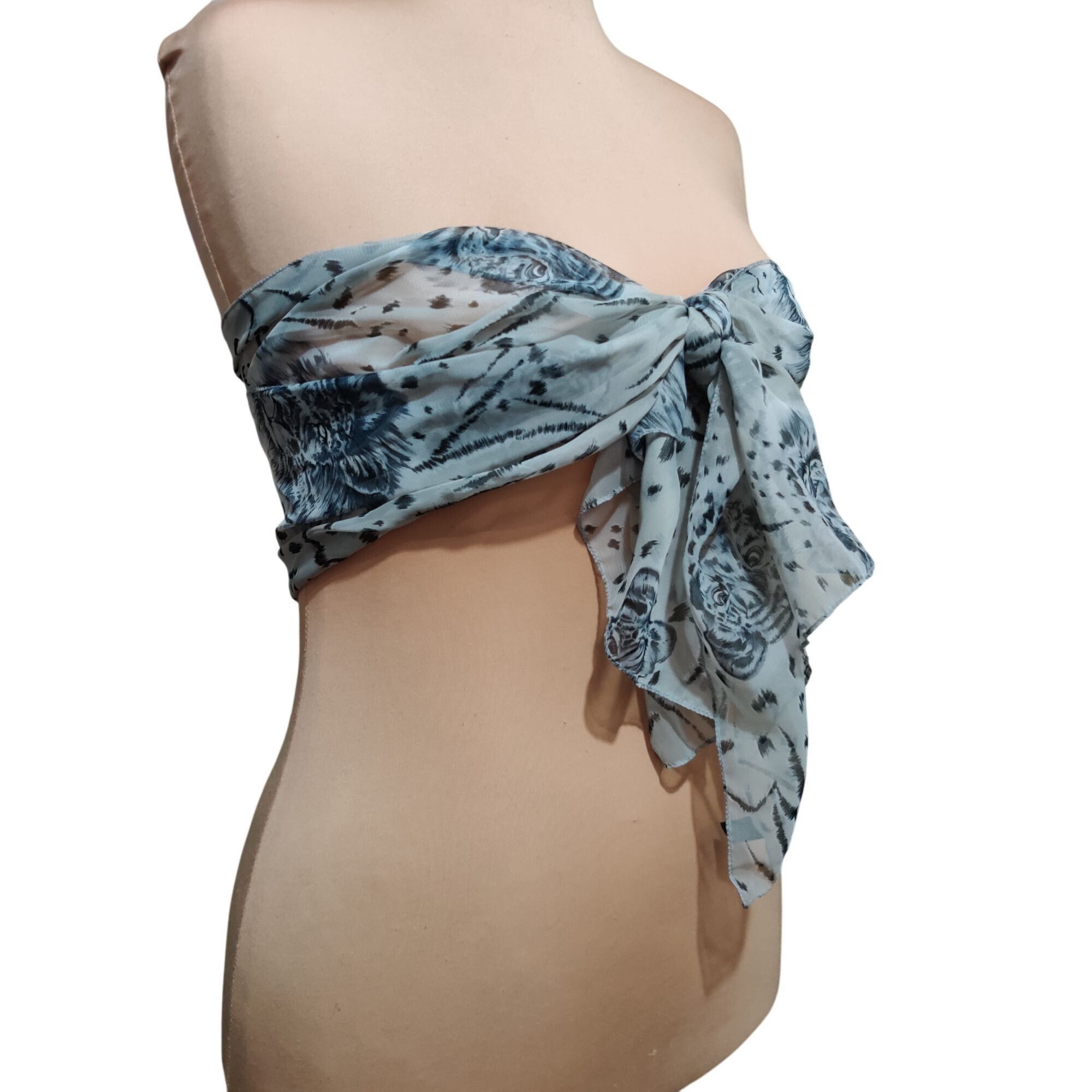 Other Sheer Gray Animal Print Scarf Lightweight Lion Leopard Graph Size ONE SIZE - 10 Thumbnail