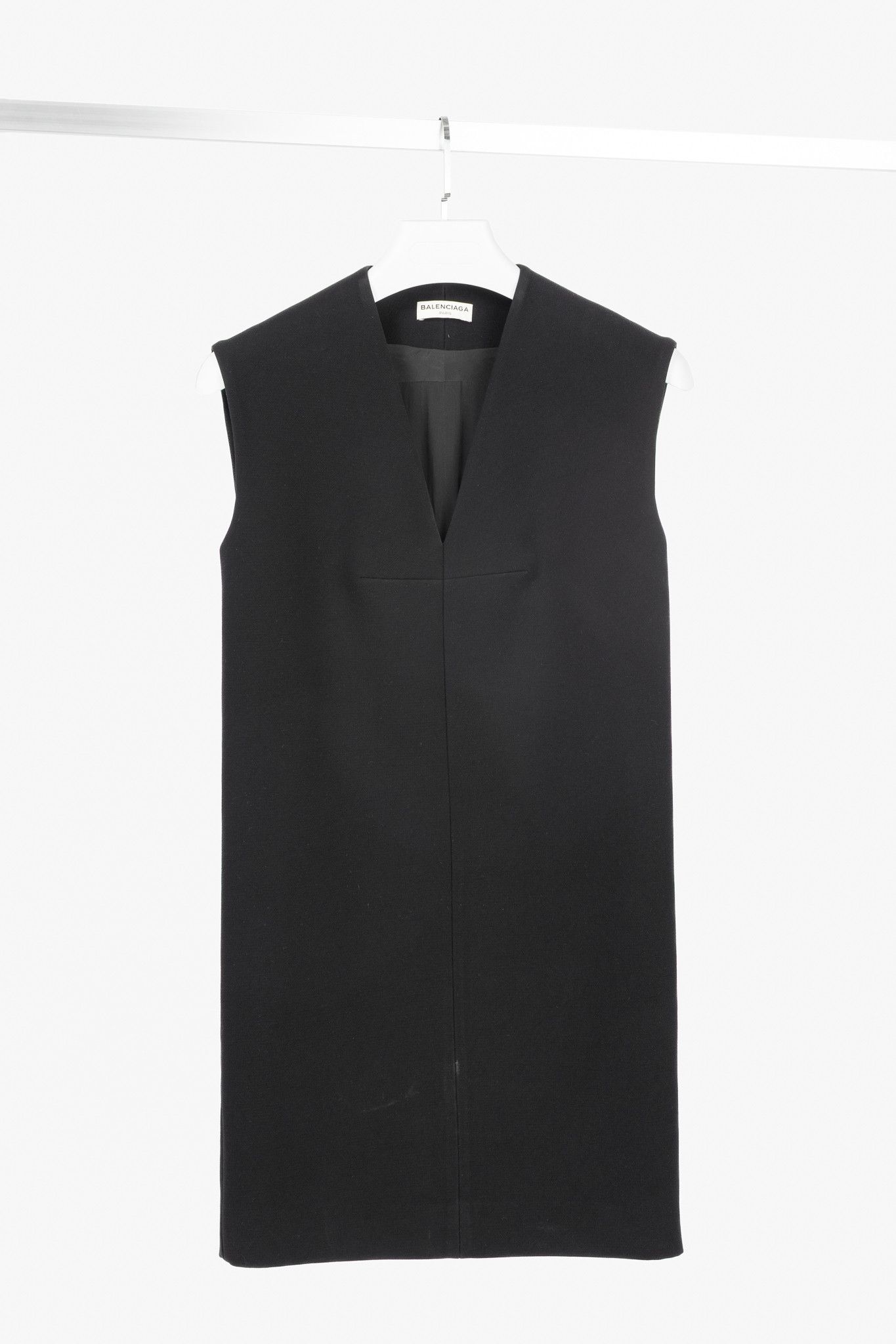 Balenciaga Balenciaga Black Crepe Back-Pleat Sleeveless Dress Size S / US 4 / IT 40 - 1 Thumbnail
