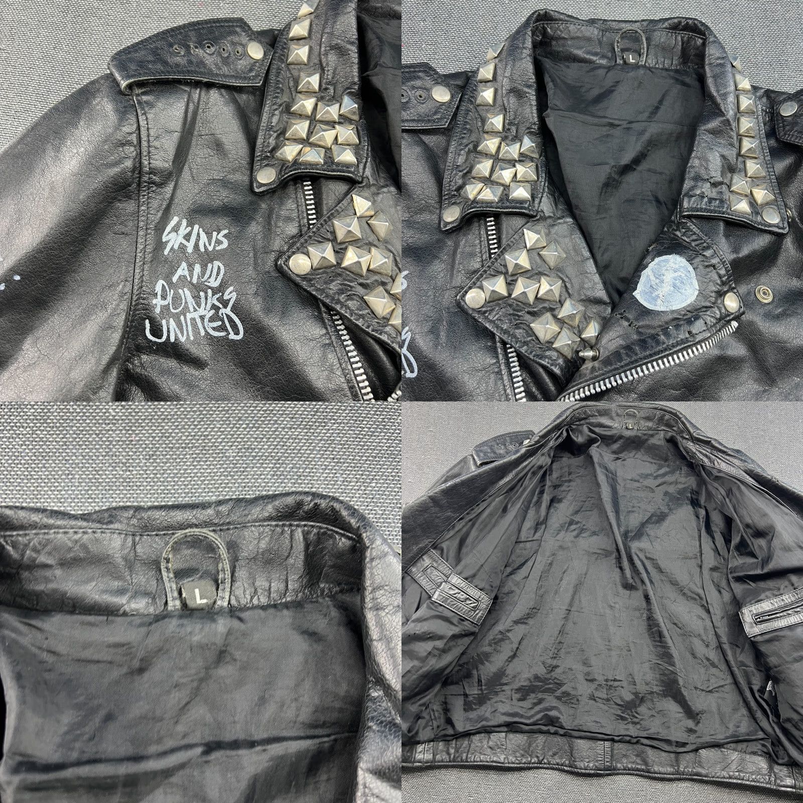 Vintage VINTAGE Unbranded Leather Jacket Motorcycle Black L Mens Large Rock Marlon Brando Punk Custom Size US L / EU 52-54 / 3 - 10 Thumbnail