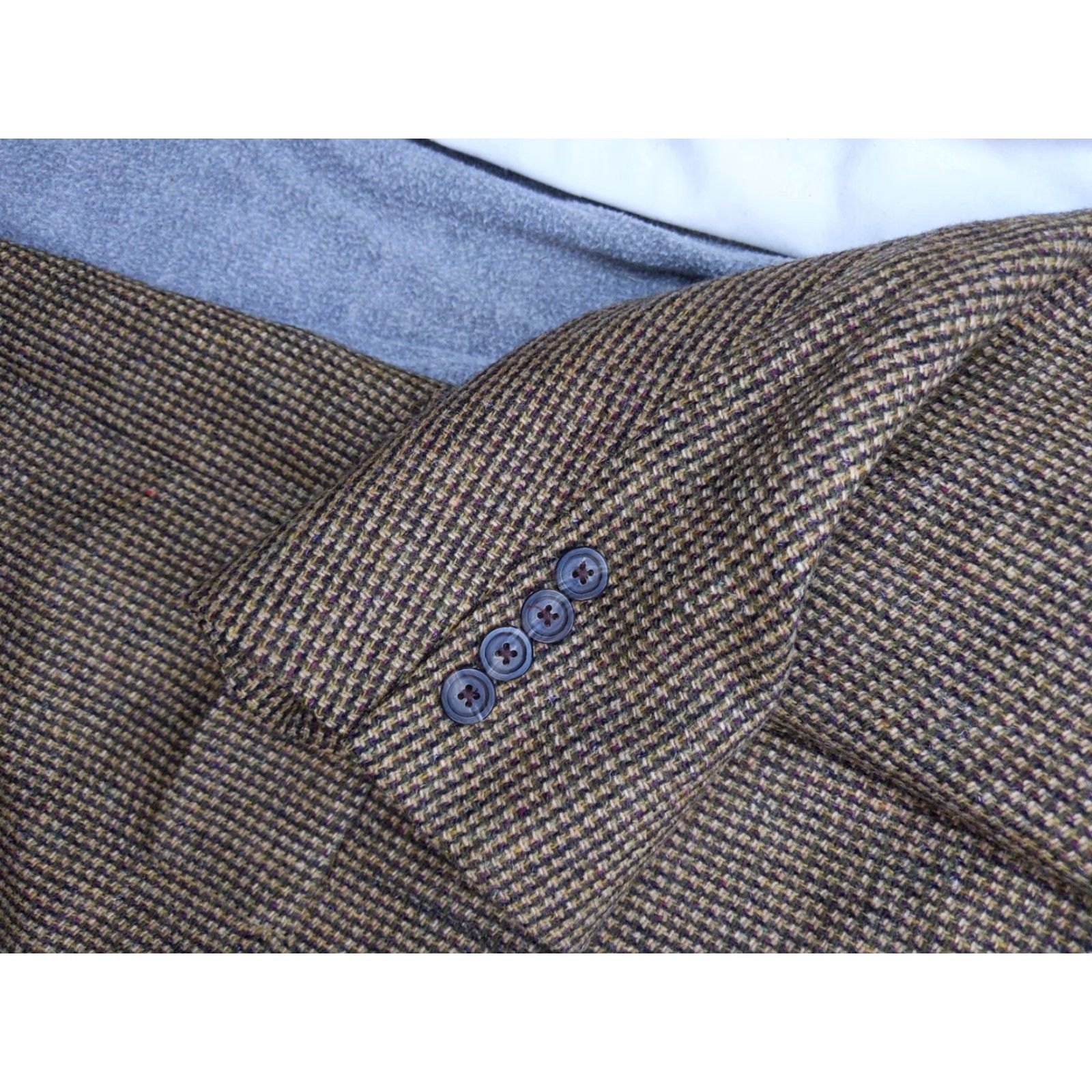 Hart Schaffner Marx VINTAGE Hart Schaffner Marx Blazer Mens 48R Brown Wool Tweed Sport Coat Jacket USA Size 48R - 5 Thumbnail