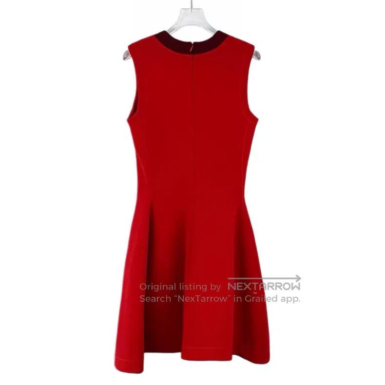 Dior Dior Red wool round-neck sleeveless dress Size XS / US 0-2 / IT 36-38 - 2 Thumbnail