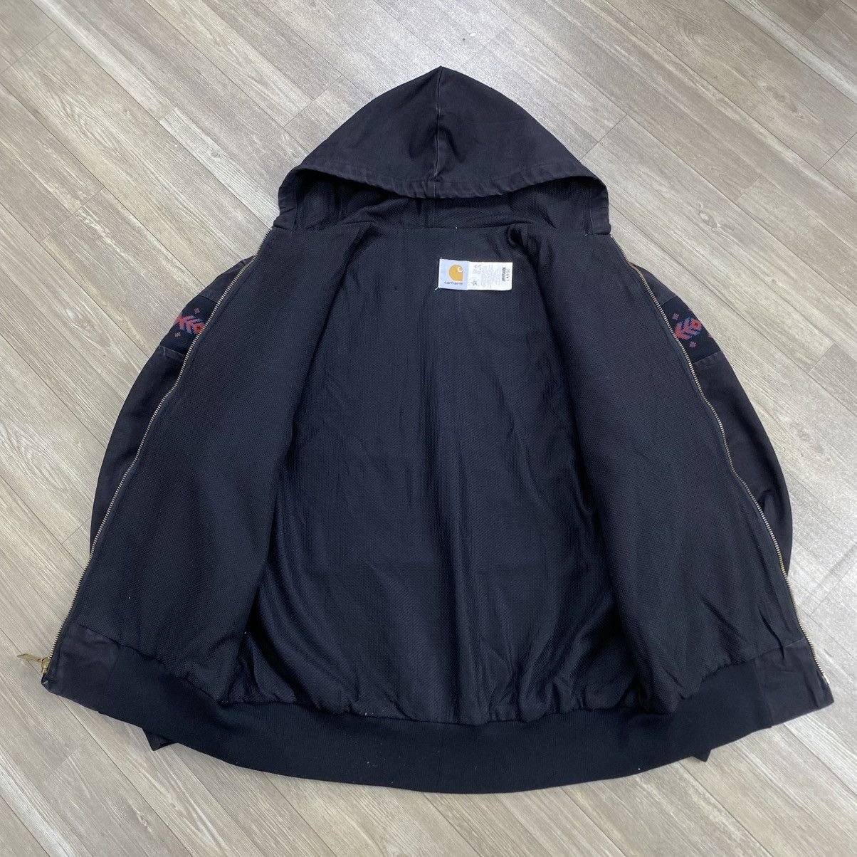 Carhartt Vintage 90s Carhartt Aztec USA J0005 Active Hooded Jacket Size US L / EU 52-54 / 3 - 13 Thumbnail