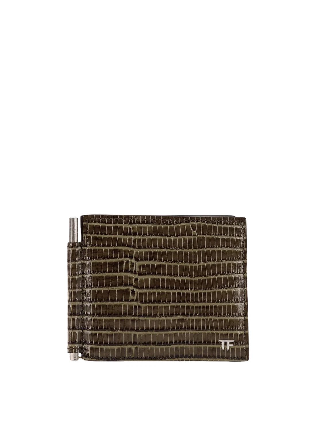 Tom Ford TOM FORD Green Embossed Leather Wallet New Size ONE SIZE - 1 Thumbnail