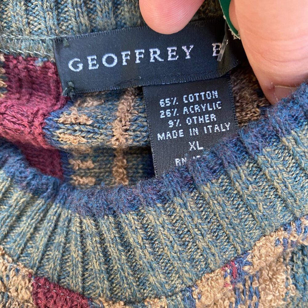 Coogi × Vintage Vintage 90s Geoffery Beene Coogi Style Knit Sweater XL Size US XL / EU 56 / 4 - 4 Thumbnail