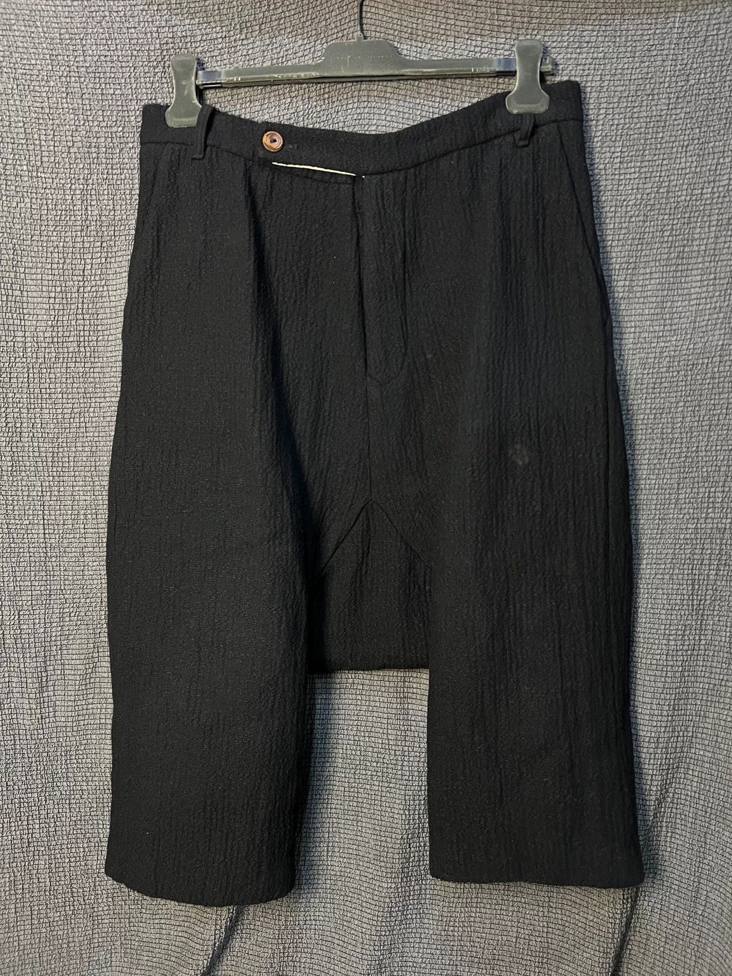 Rick Owens Rick Owens 11FW Silk Wool Drop-Crotch Cropped Pants Size US 32 / EU 48 - 1 Thumbnail