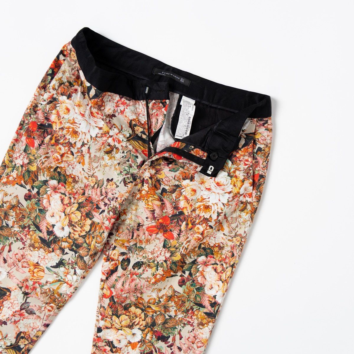 Zara Zara Womens Floral Trousers Multicolor Pants Pockets Casual Size 30" / US 8 / IT 44 - 3 Thumbnail