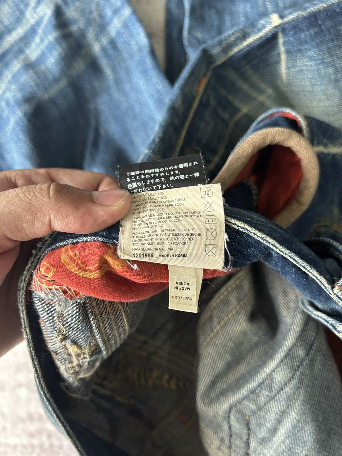 Ed Hardy Y2K Red Pepper Flared Jeans Size 28" / US 6 / IT 42 - 18 Thumbnail