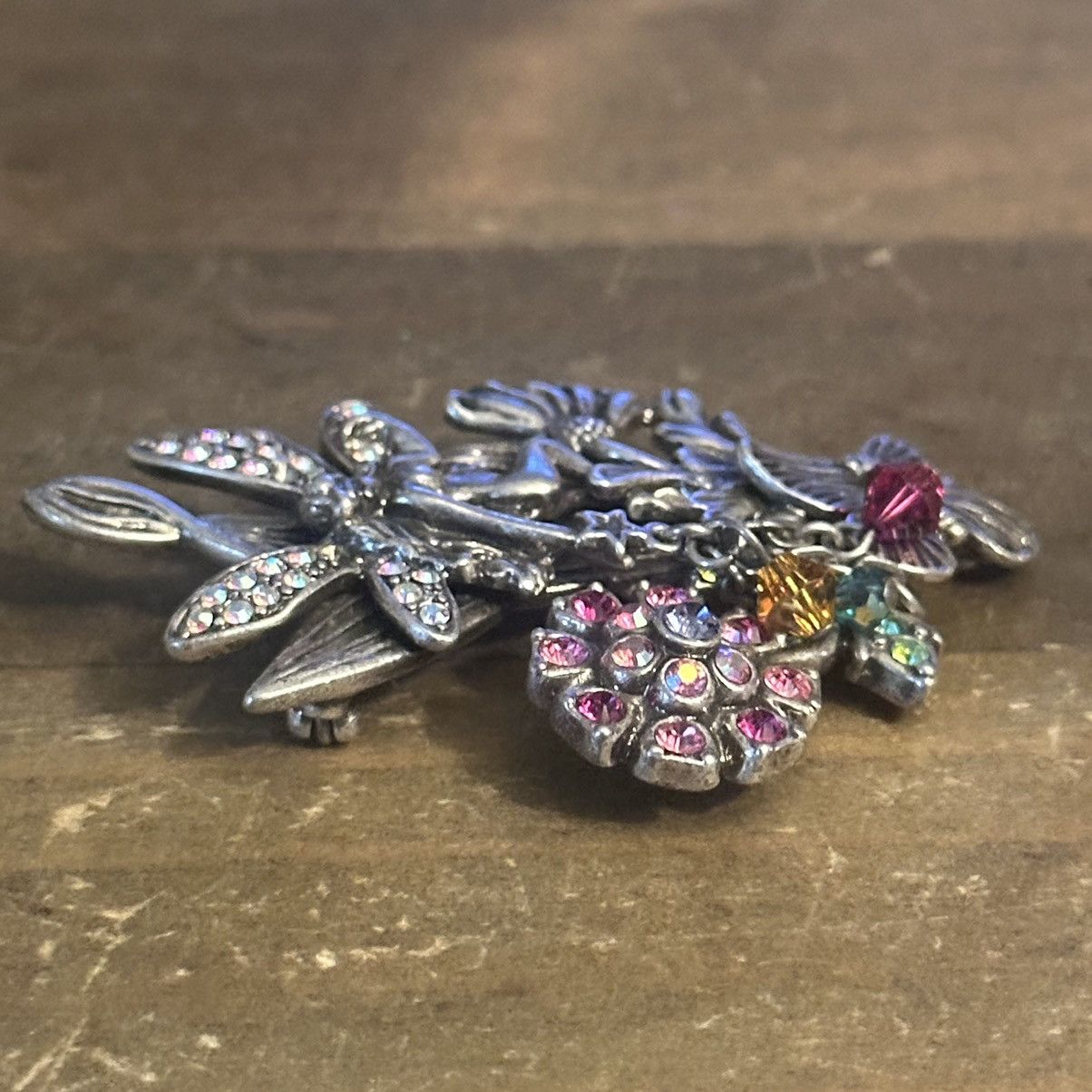 Vintage Vintage Kirks Folly rhinestone garden fairy brooch Size ONE SIZE - 5 Thumbnail