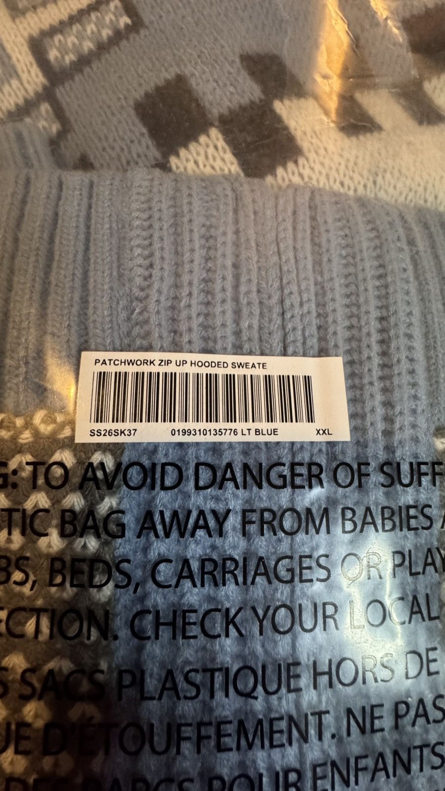 Supreme Supreme Patchwork Zip Up Hooded Sweater Light Blue Size US XXL / EU 58 / 5 - 3 Thumbnail