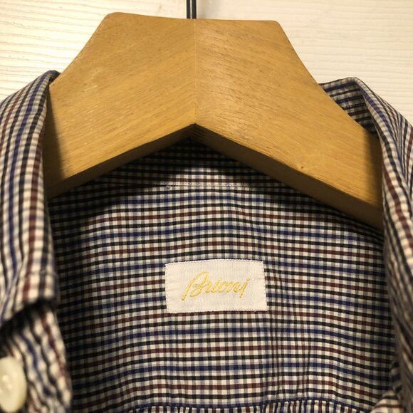 Brioni BRIONI men's 100%cotton casual shirt size: L made in Italy Size US L / EU 52-54 / 3 - 6 Thumbnail