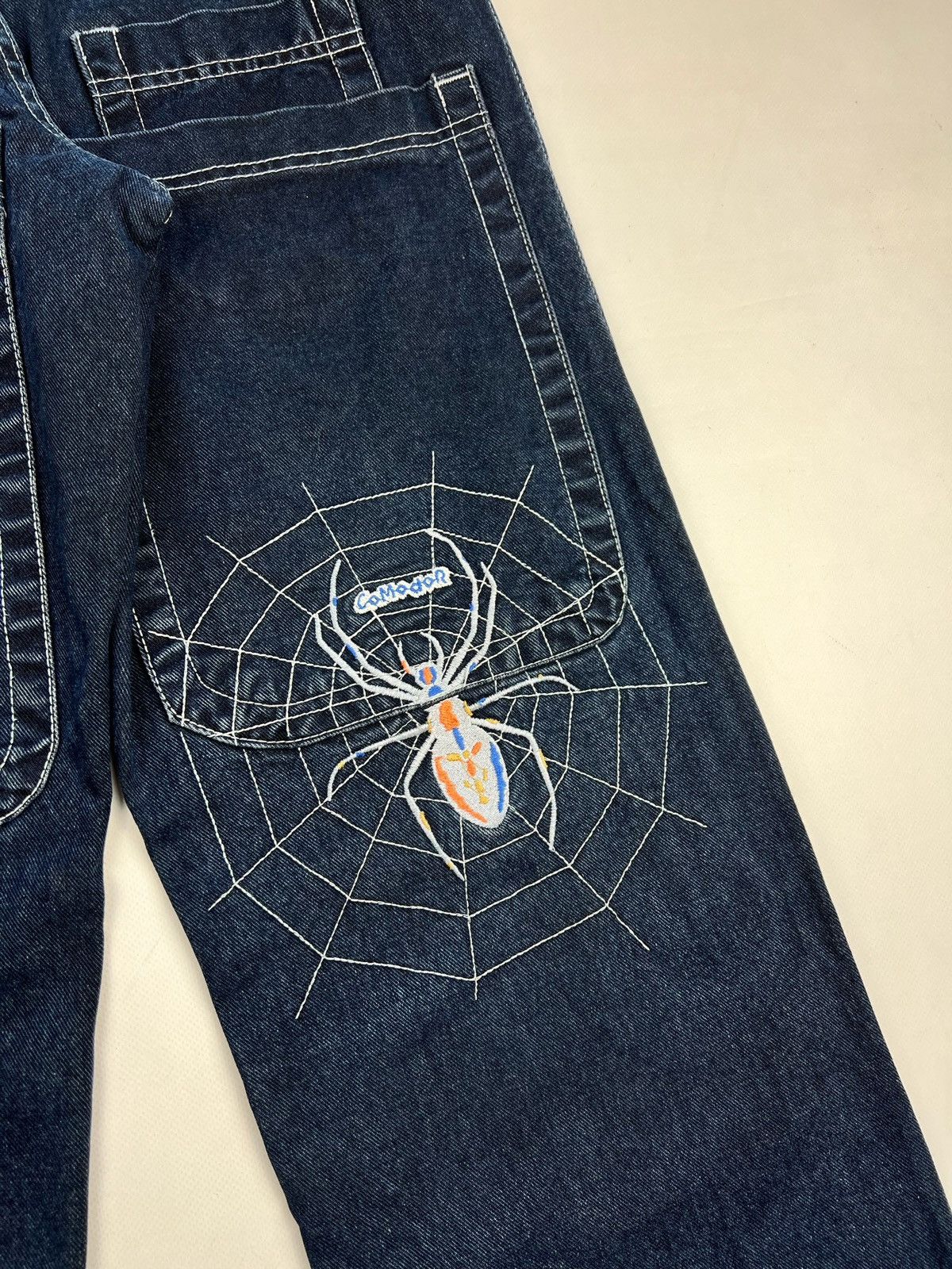 Japanese Brand Opium embroidered spider web jeans double knee pants 30x32 Size US 30 / EU 46 - 7 Thumbnail