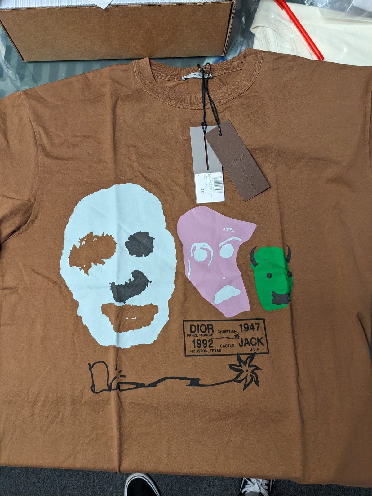 CHRISTIAN DIOR X CACTUS JACK OVERSIZED T-SHIRT L BROWN