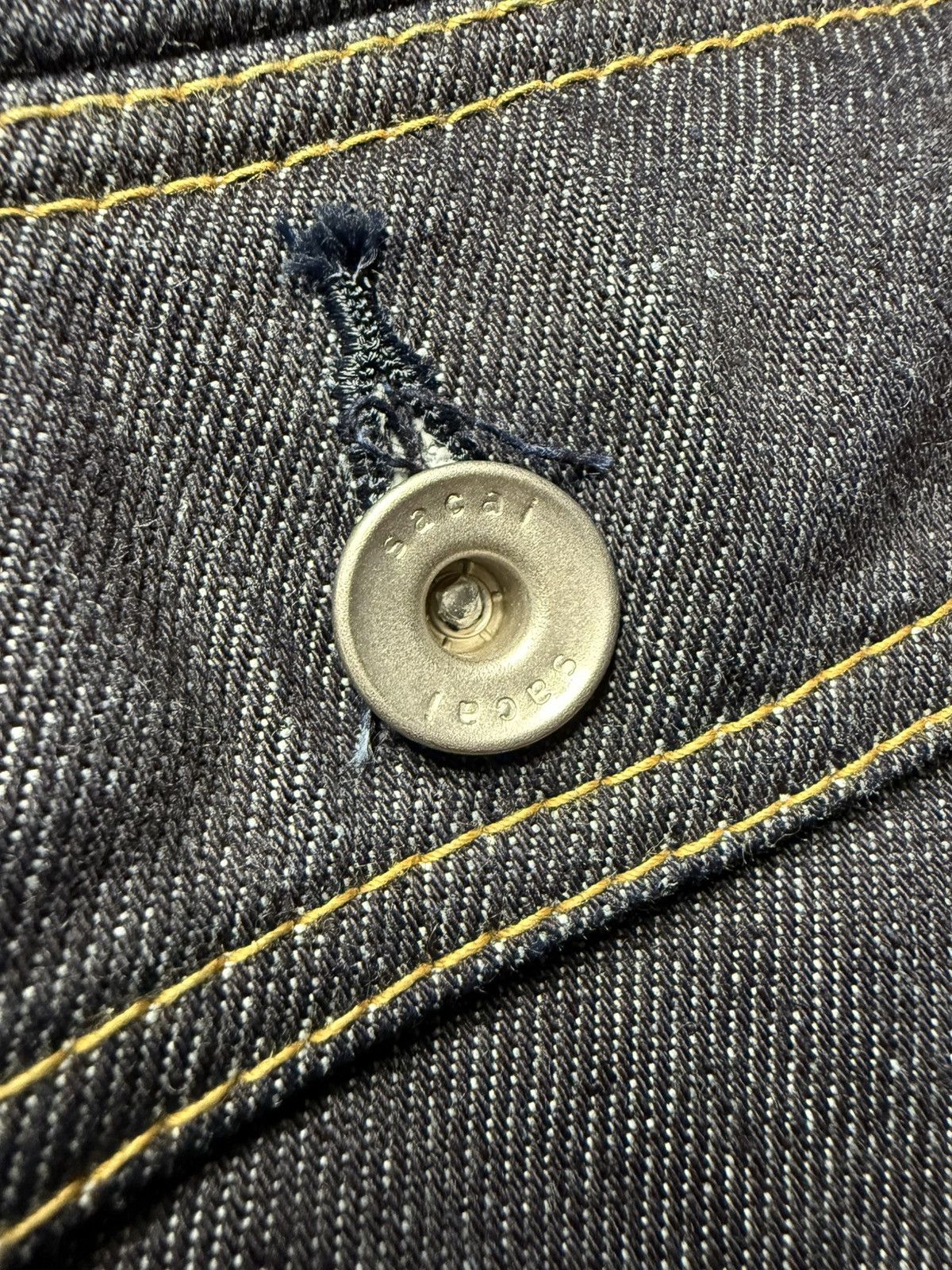 Sacai Twill-Trimmed Crinkled-Denim Jacket Size US S / EU 44-46 / 1 - 6 Thumbnail