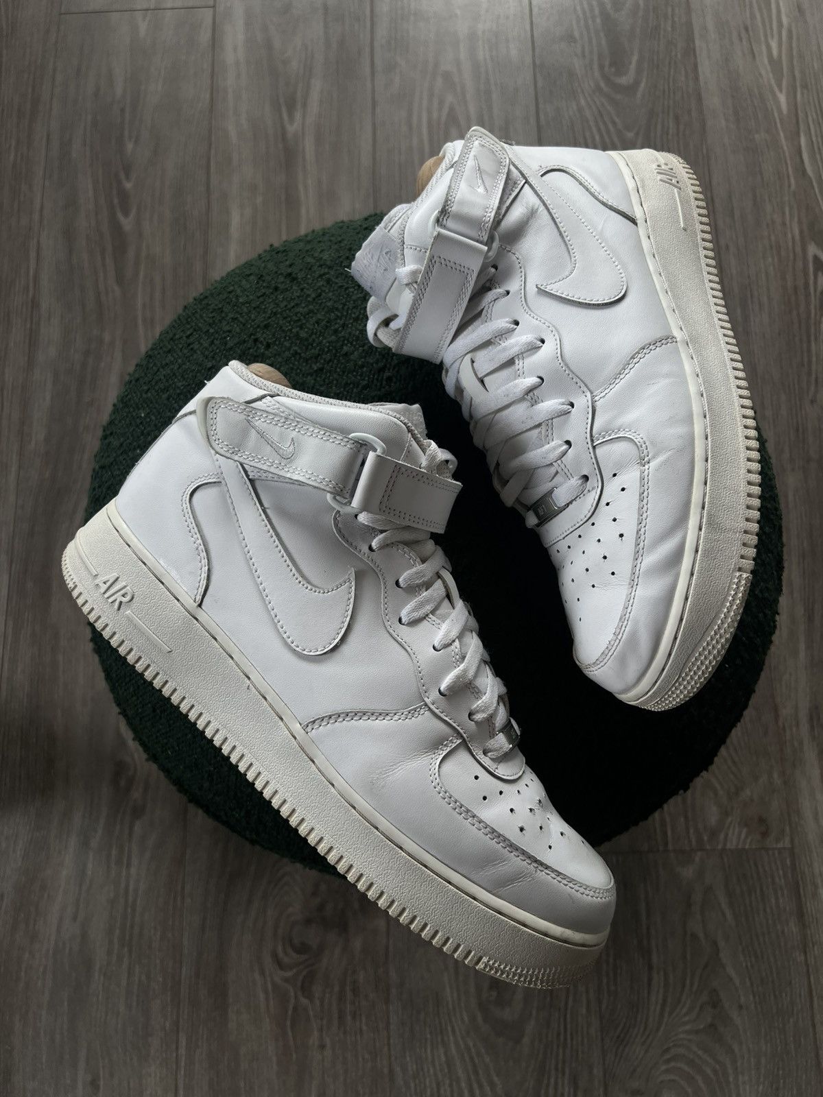 Nike × Other ‼️Nike Air Force High 1 Knit Logo Regular AvantGarde Sneakers Size US 12 / EU 45 - 1 Thumbnail