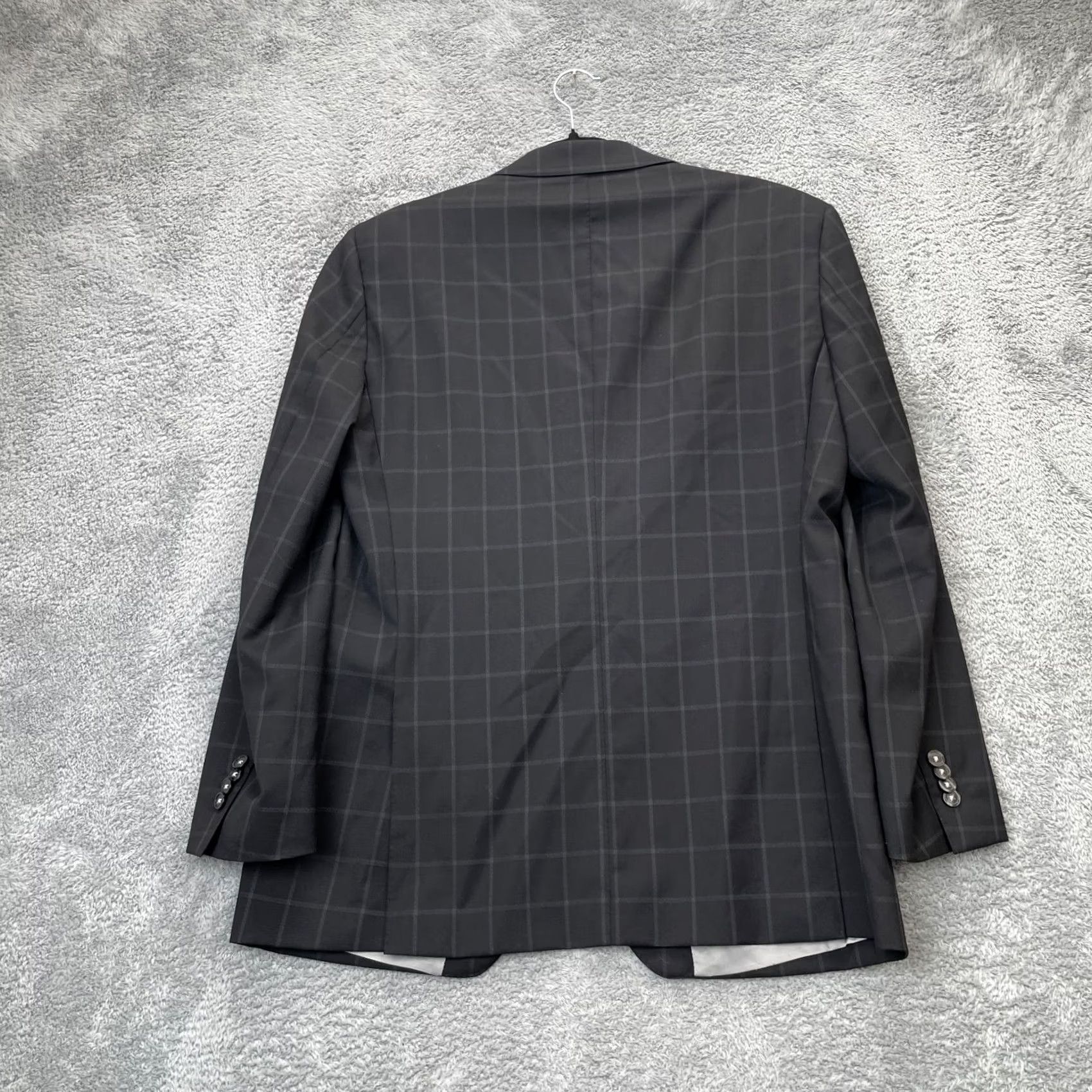 Vintage VINTAGE Paul Betenly Blazer Mens 40R Black Wool Notch Lapel Double-Vented 2-Button Front Coat Jacket Chelsea City Retro Modern Punk? Size 40R - 2 Thumbnail