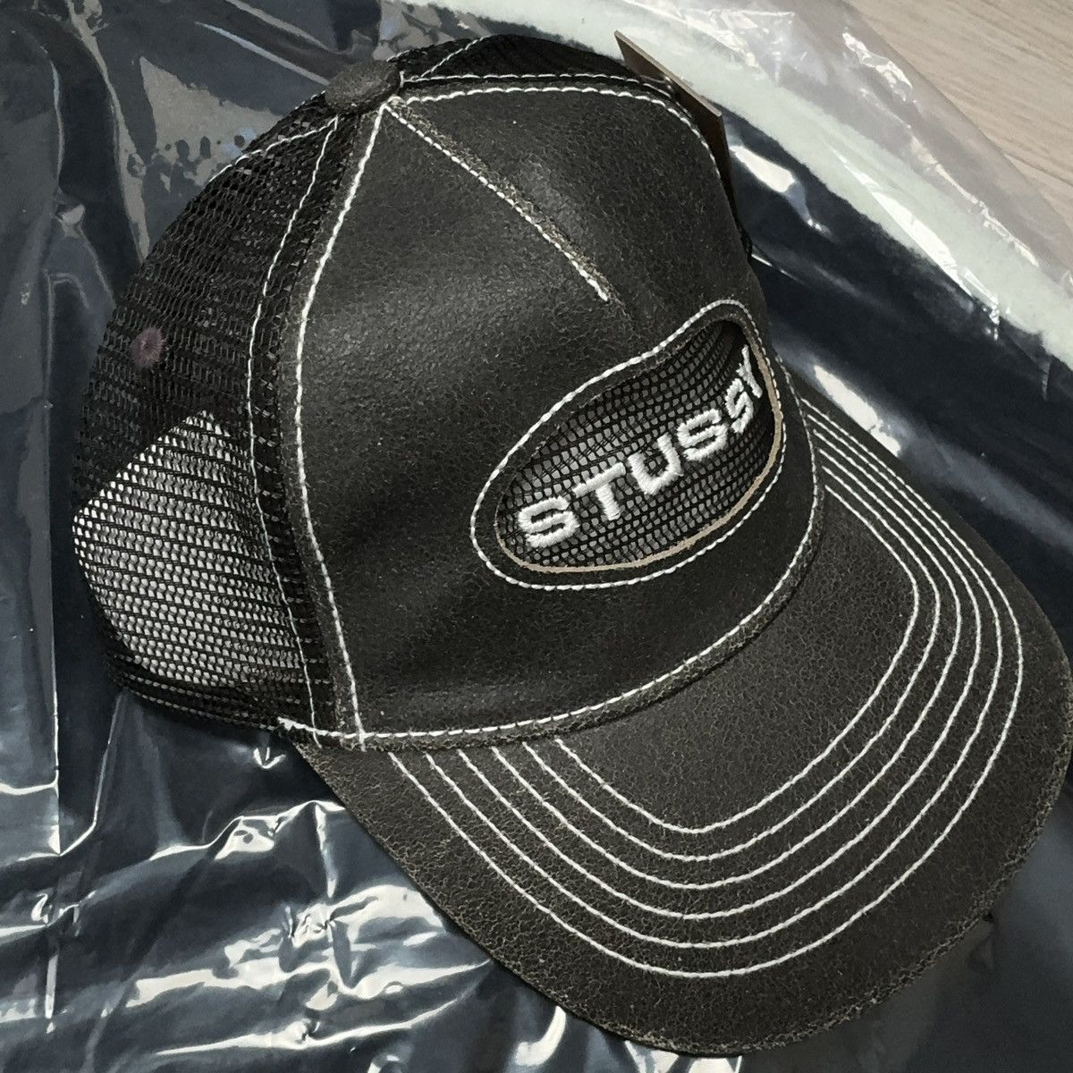 Stussy Stussy Low Pro Trucker Cut-Out Snapback Brown Leather Hat Size ONE SIZE - 11 Thumbnail