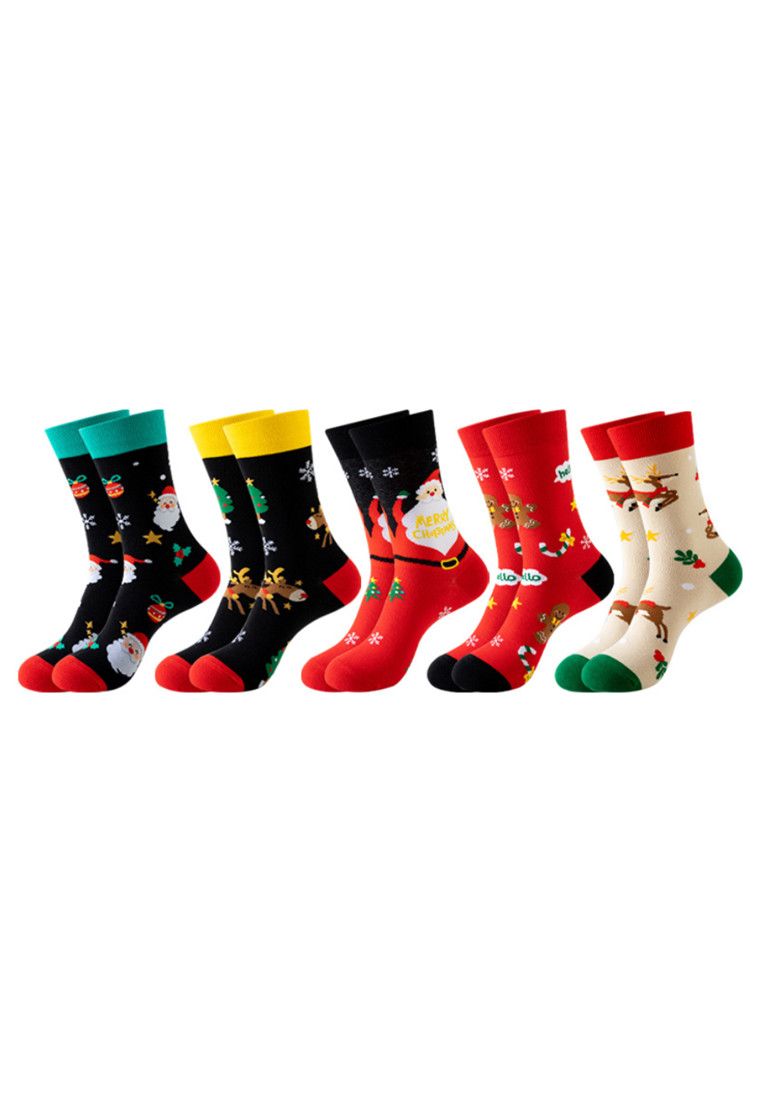 Other Set of 5 Pairs Christmas Theme Pattern Cozy Socks (One Size) Size ONE SIZE - 1 Thumbnail