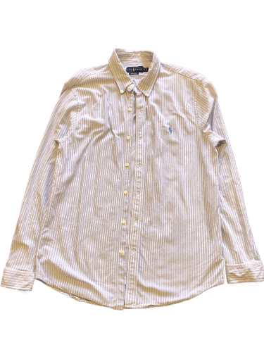Polo Ralph Lauren Polo Ralph Lauren Knit Oxford Striped Button Up Shirt Size US XL / EU 56 / 4 - 1 Thumbnail