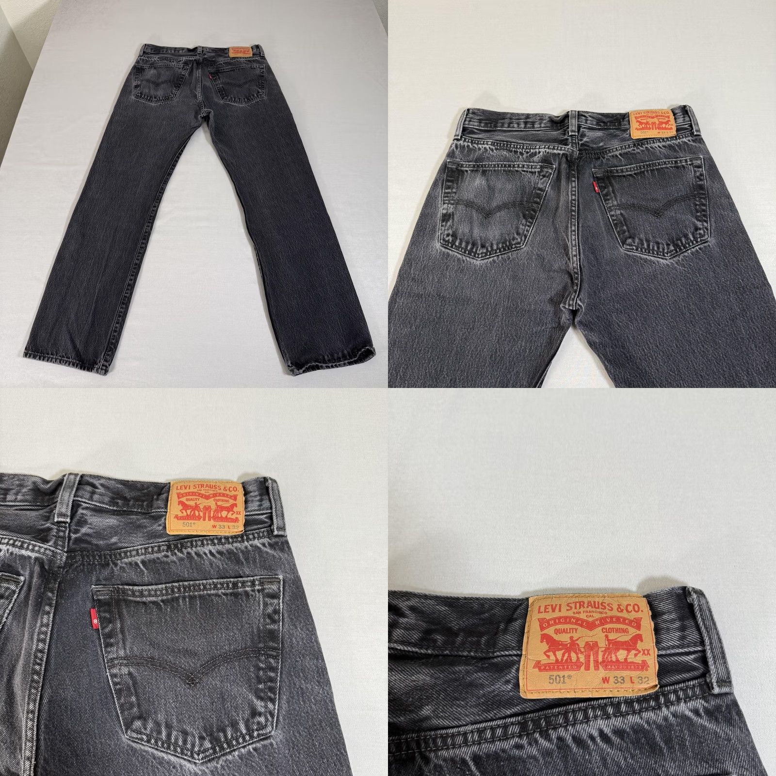 Levi's Levi's Mens Jeans 32x30 Black 501 Straight Fit Distressed Denim Pants Y2K Size US 32 / EU 48 - 9 Thumbnail