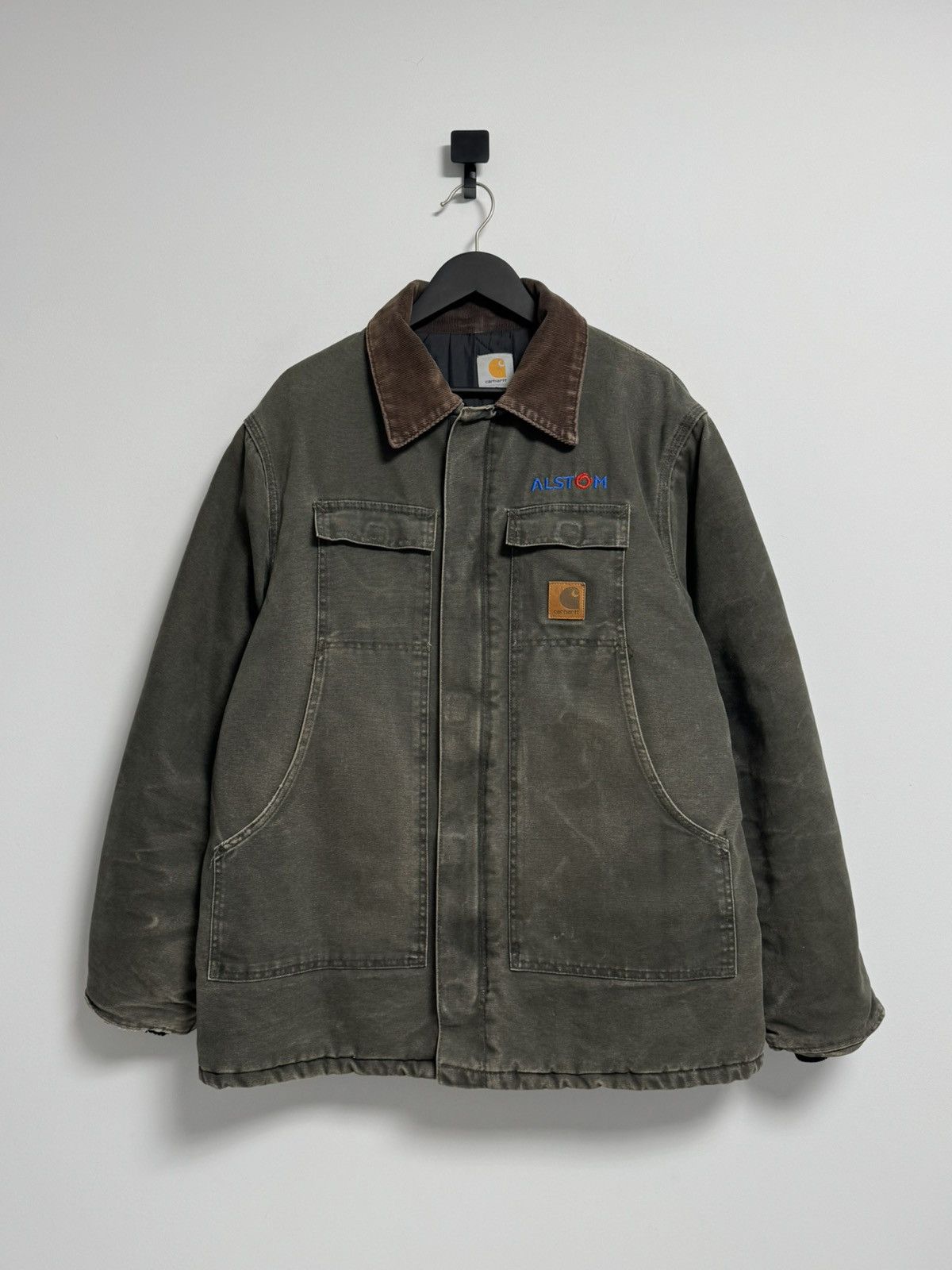 Carhartt 🔥Y2K Vintage Carhartt Chore Jacket Green Distressed Size US XL / EU 56 / 4 - 1 Thumbnail