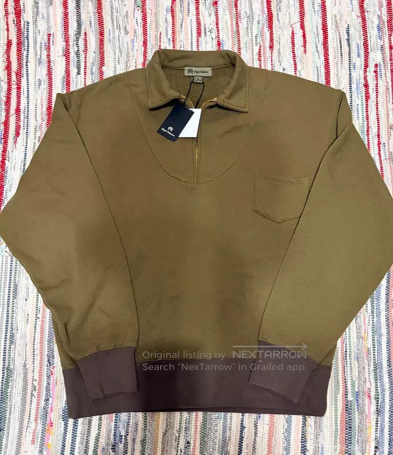 Nigel Cabourn Nigel Cabourn Vintage collar half-zip warm-up hoodie, mili Size US M / EU 48-50 / 2 - 1 Thumbnail