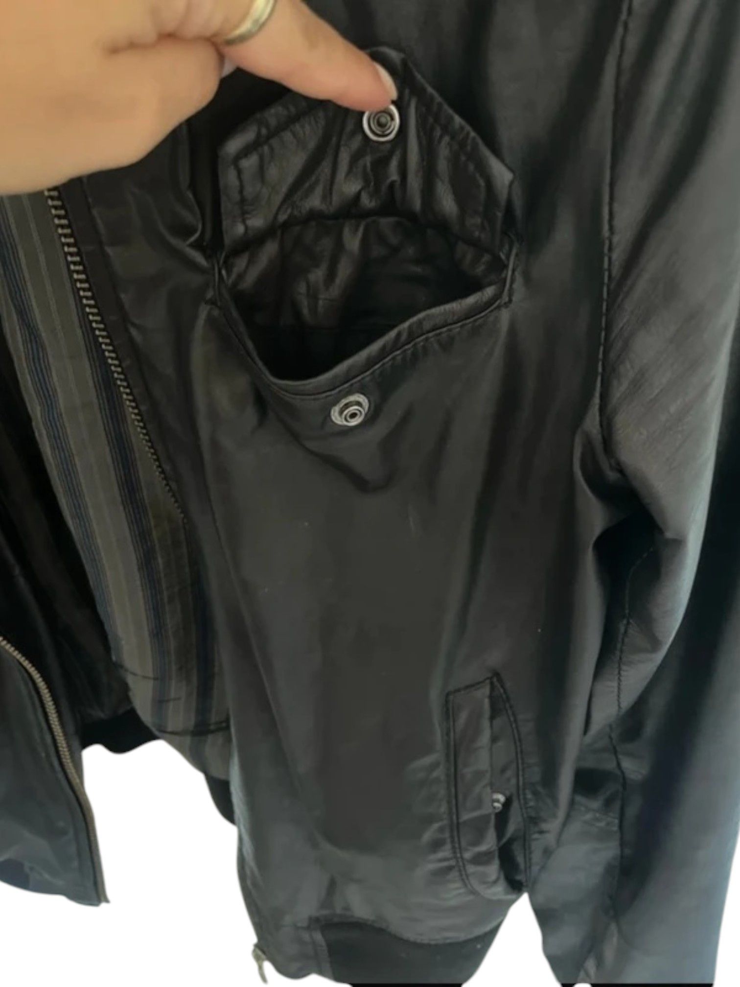 Dolce & Gabbana D&G Black Lamb Leather Bomber Jacket with Zip Cuffs Size US L / EU 52-54 / 3 - 5 Thumbnail