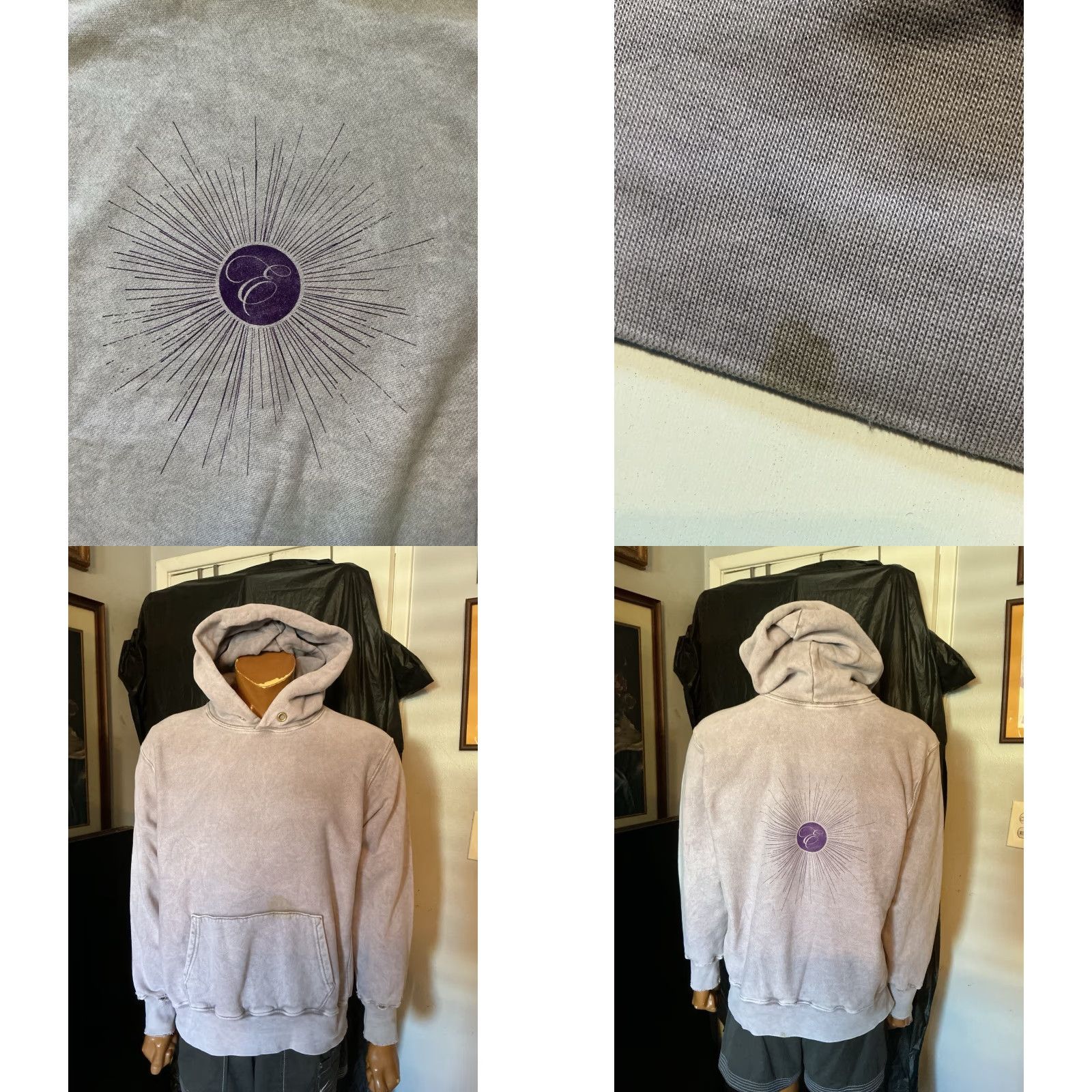 Les Tien VINTAGE Les Tien Hoodie Pullover Heavyweight Textured Lavender Stone M Medium Mens Boys? Wait Size US M / EU 48-50 / 2 - 10 Thumbnail