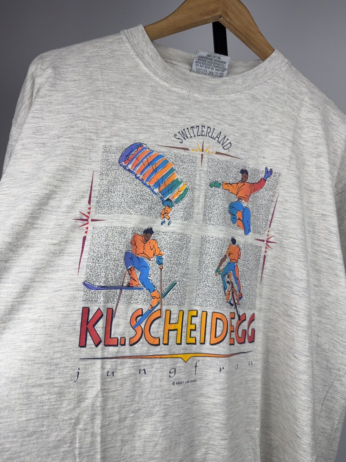 Vintage 90s Vntg Switzerland Kleine Scheidegg Jungfrau Graphic Tee Size US L / EU 52-54 / 3 - 4 Thumbnail