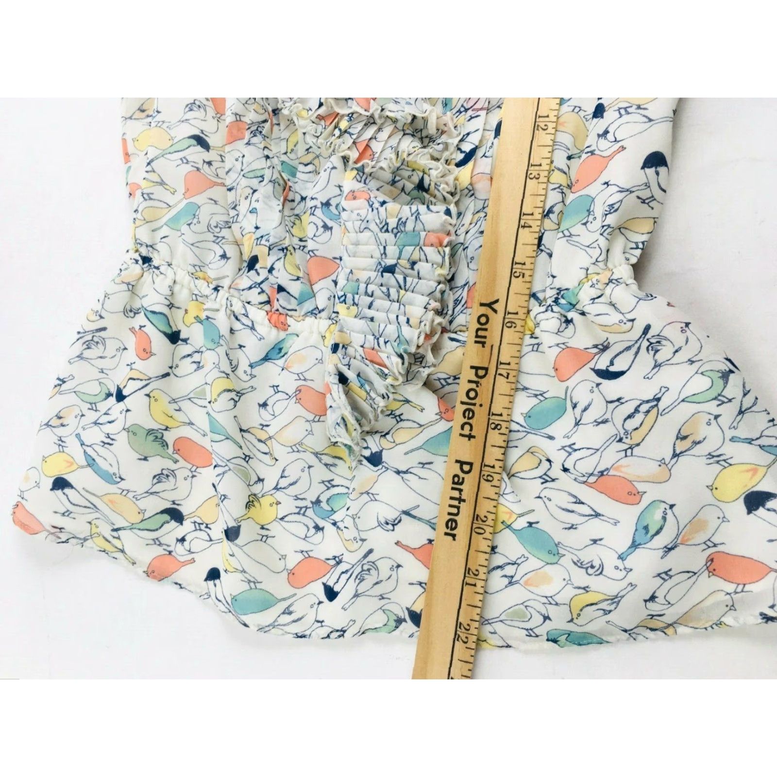 Vintage Lauren Conrad Shirt Women's XS Peplum Top Blouse Bird Print Sleeveless LC Lauren Conrad Bird Print Peplum Top Blouse Sleeveless XS Women Size XS / US 0-2 / IT 36-38 - 5 Thumbnail