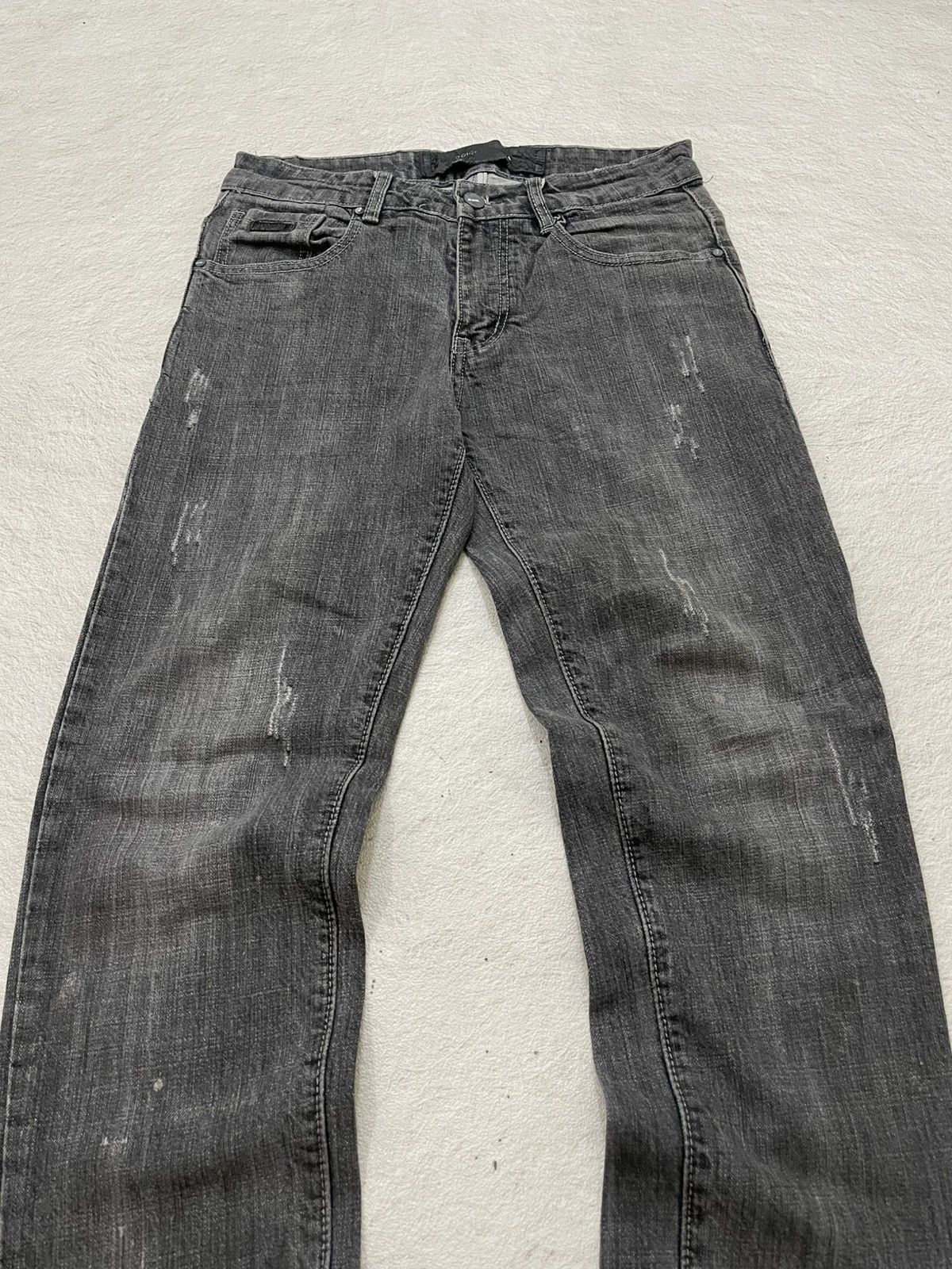 Japanese Brand 00s Dolce Gabbana Washed Grey Denim Distressed Y2K Japan Size US 29 - 2 Thumbnail