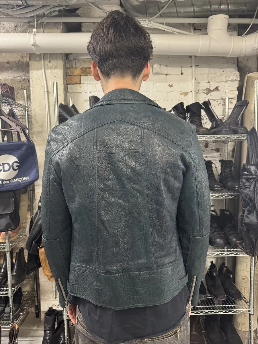 Balenciaga AW2014 Balenciaga Blue Biker Raw Lamb Leather Jacket Size US M / EU 48-50 / 2 - 5 Thumbnail