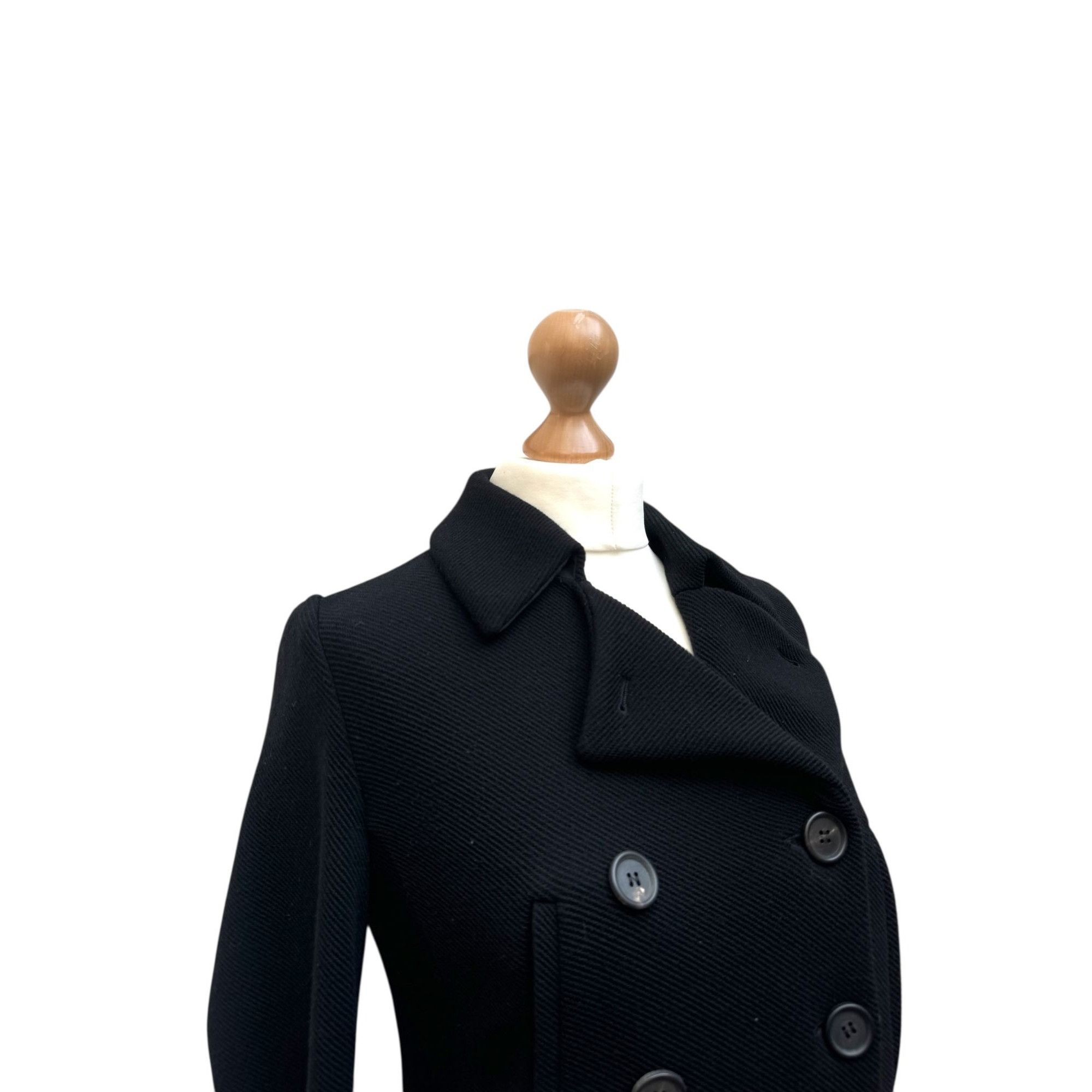 Miu Miu Black Wool Double-Breasted Jacket Size M / US 6-8 / IT 42-44 - 3 Thumbnail