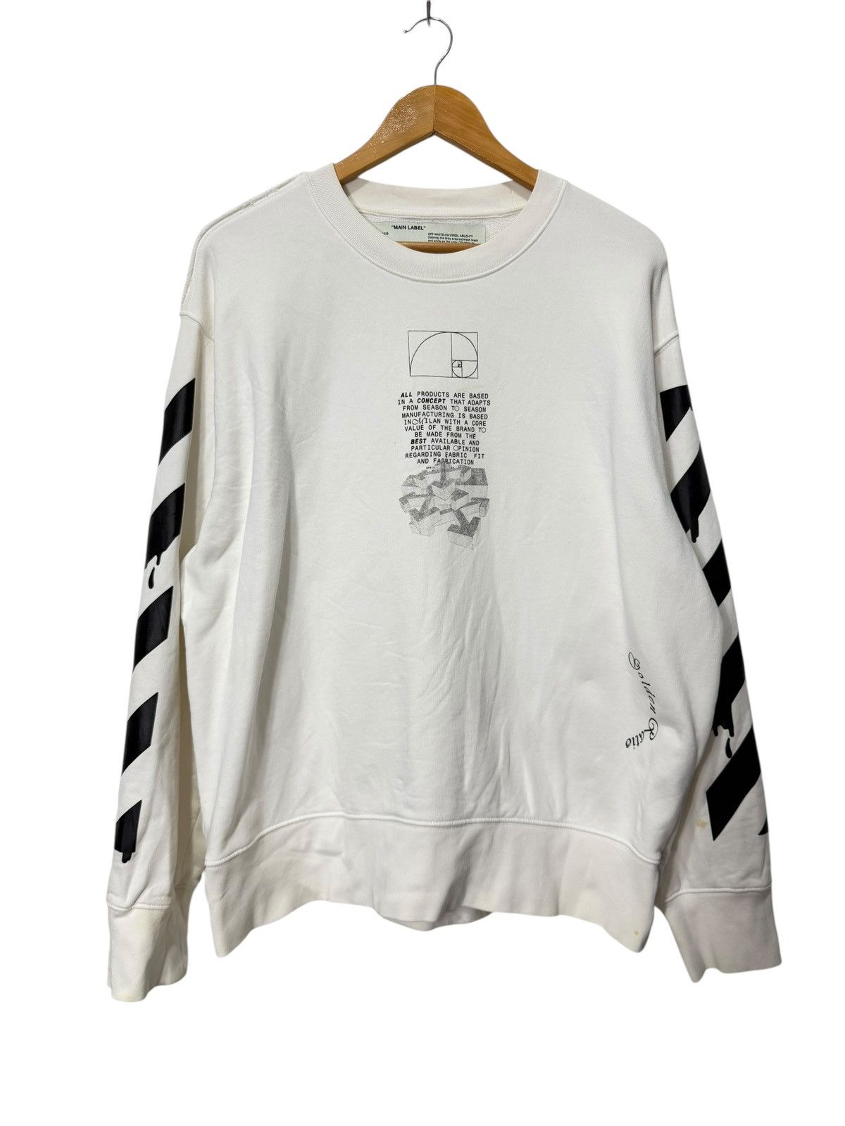 Off-White Off-White Dripping Arrows White Sweatshirt Size US S / EU 44-46 / 1 - 1 Thumbnail