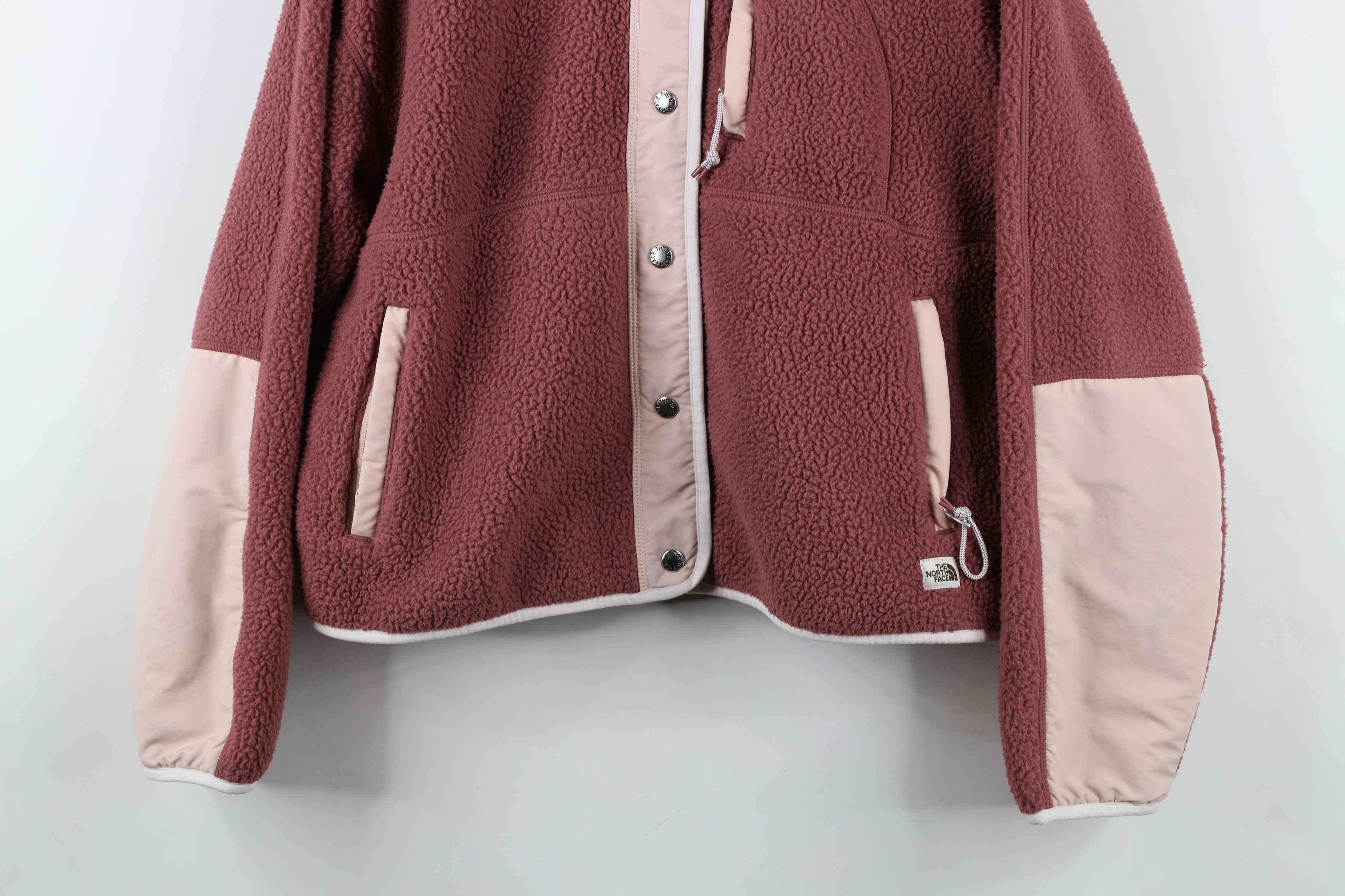 The North Face × Vintage The North Face Spell Deep Pile Fleece Full Zip Jacket Pink Size S / US 4 / IT 40 - 3 Thumbnail