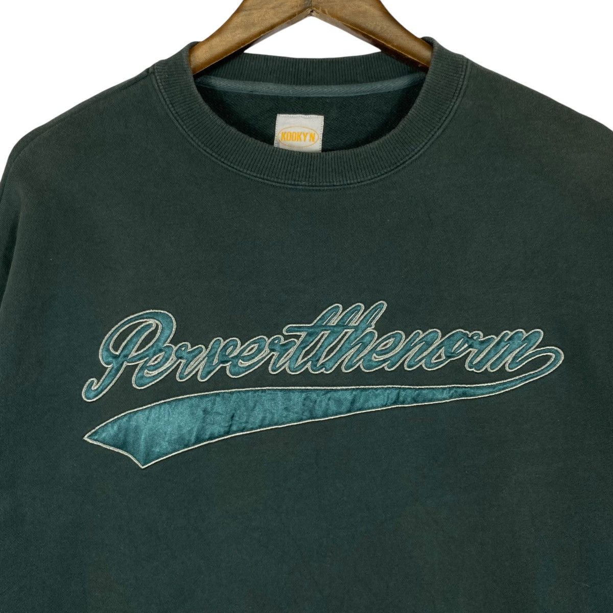 Vintage Vintage Kookyn Crewneck Sweatshirt Green Pullover Jumper Size US XL / EU 56 / 4 - 4 Thumbnail