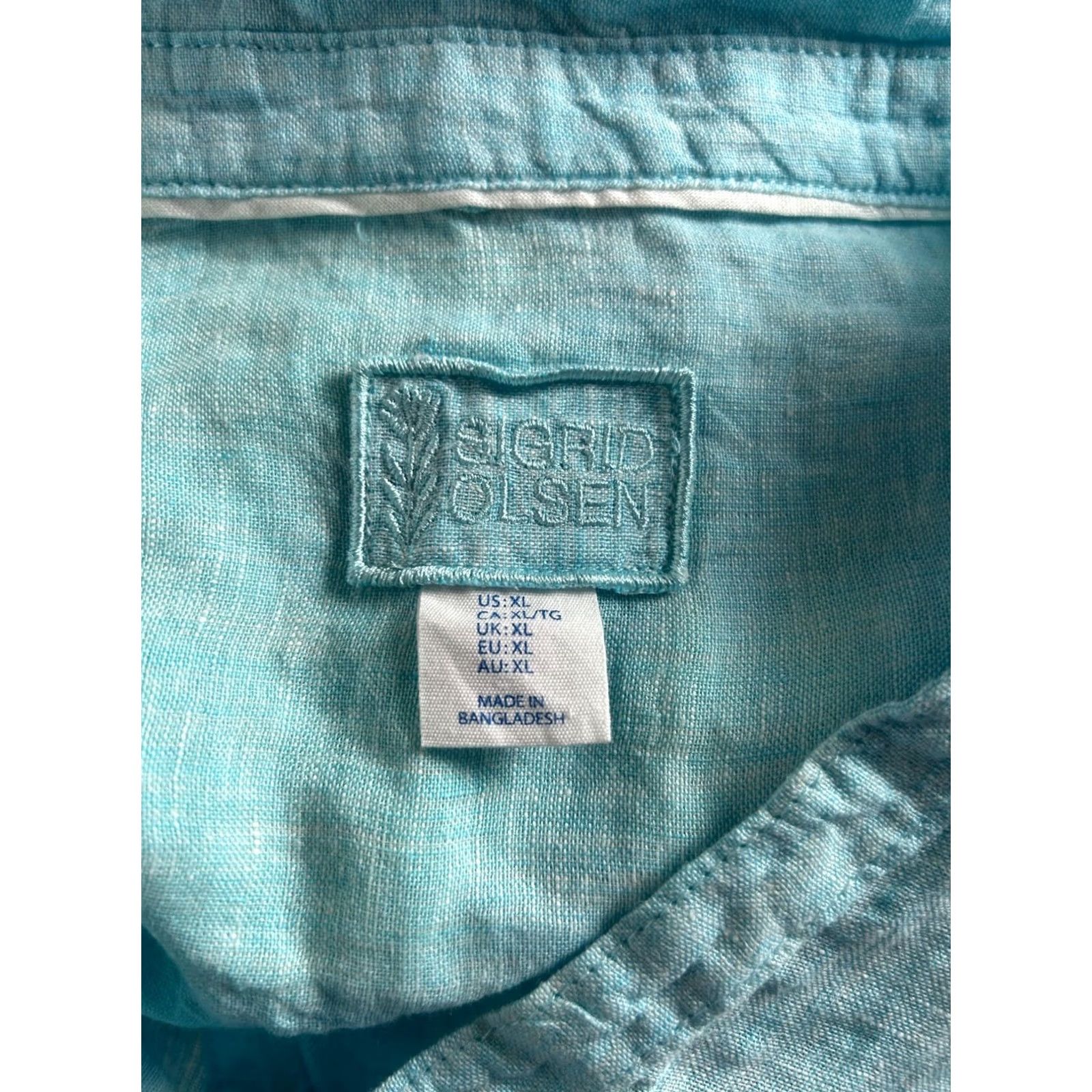 Vintage Sigrid Olsen Womens Blue Linen Button-Down Shirt W/ Pocket XL Size XL / US 12-14 / IT 48-50 - 3 Thumbnail