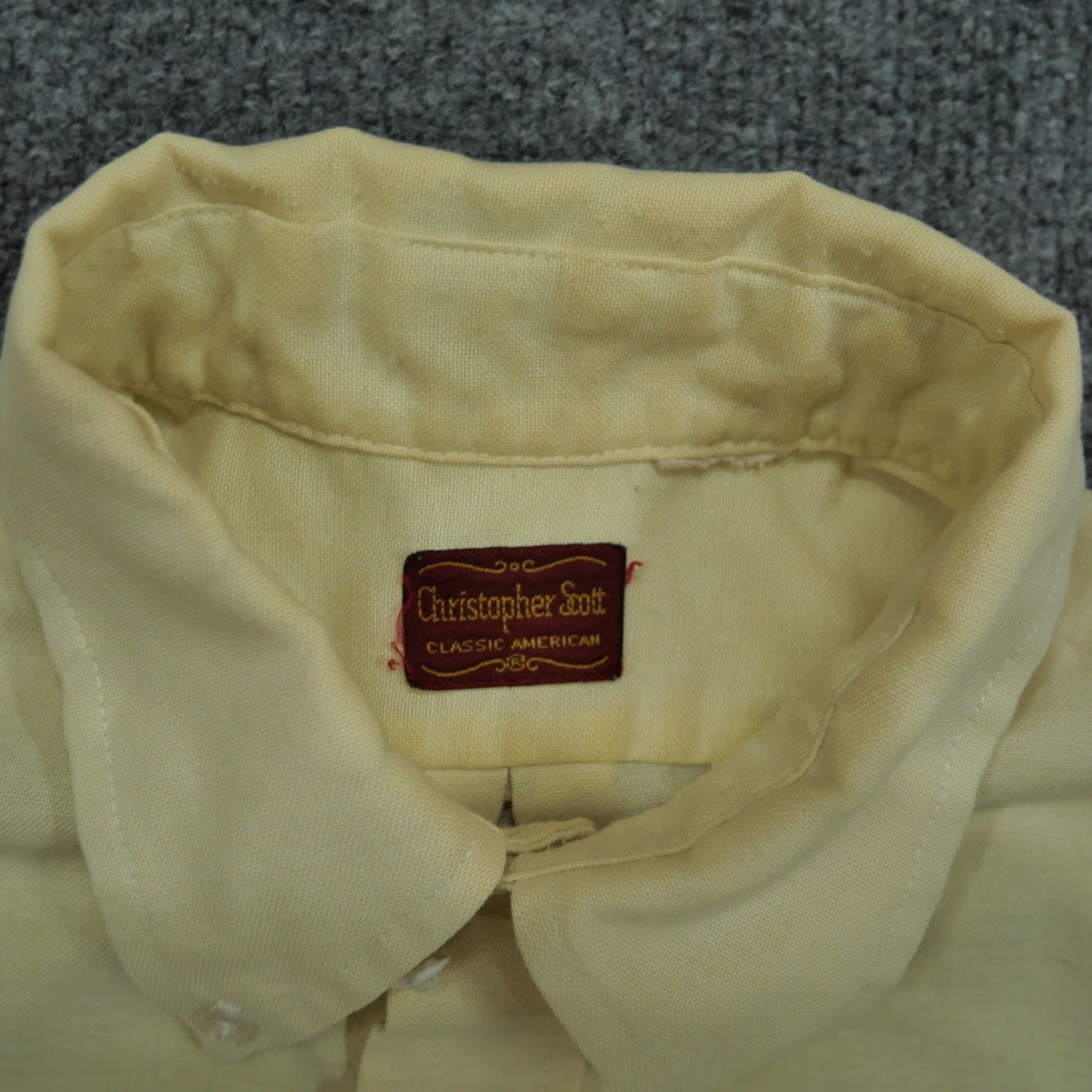 Vintage VINTAGE Christopher Scott Shirt Mens L Yellow Button-Down 70s Casual Cotton Oxford Size US L / EU 52-54 / 3 - 4 Thumbnail