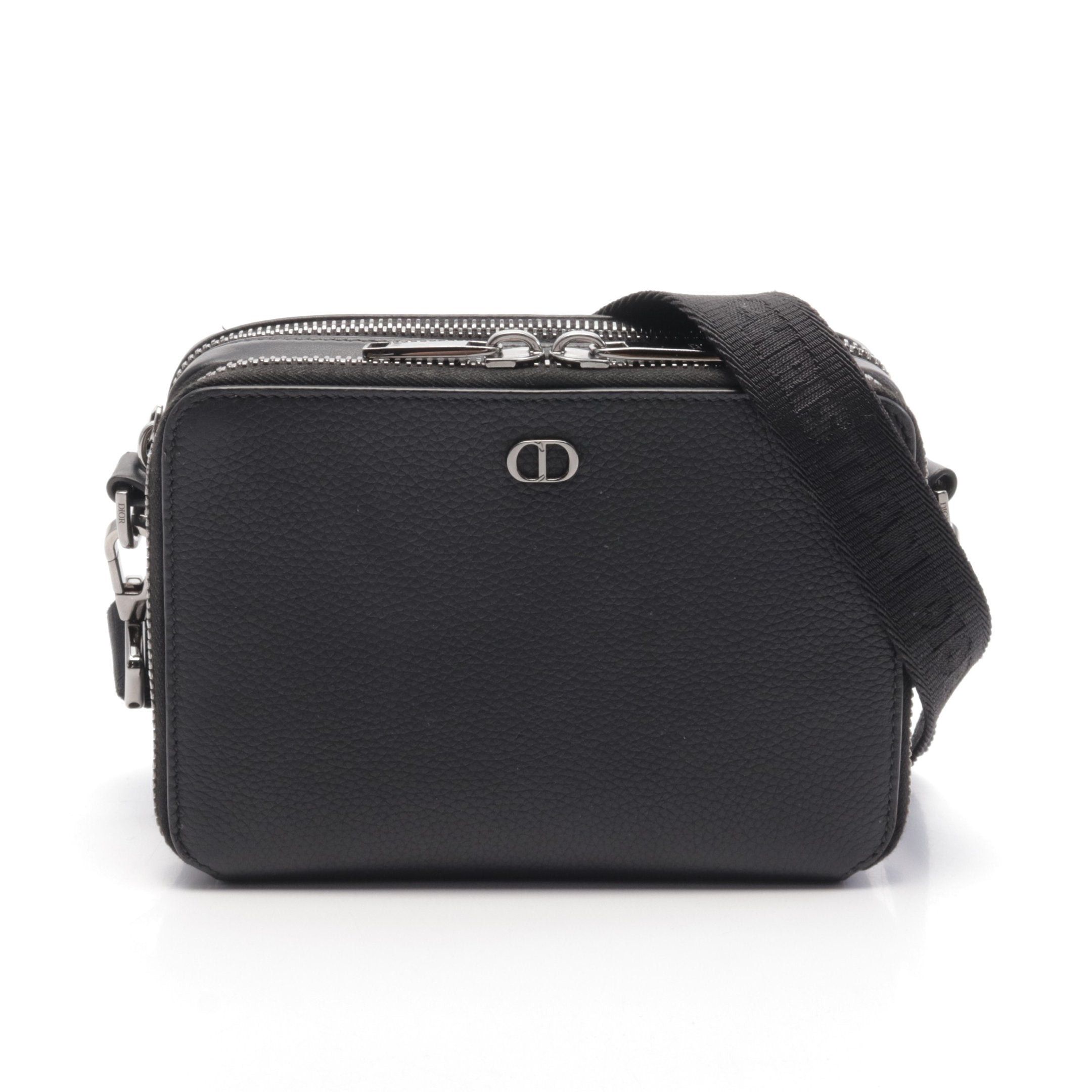 Dior Cd Logo Shoulder Bag Leather Black