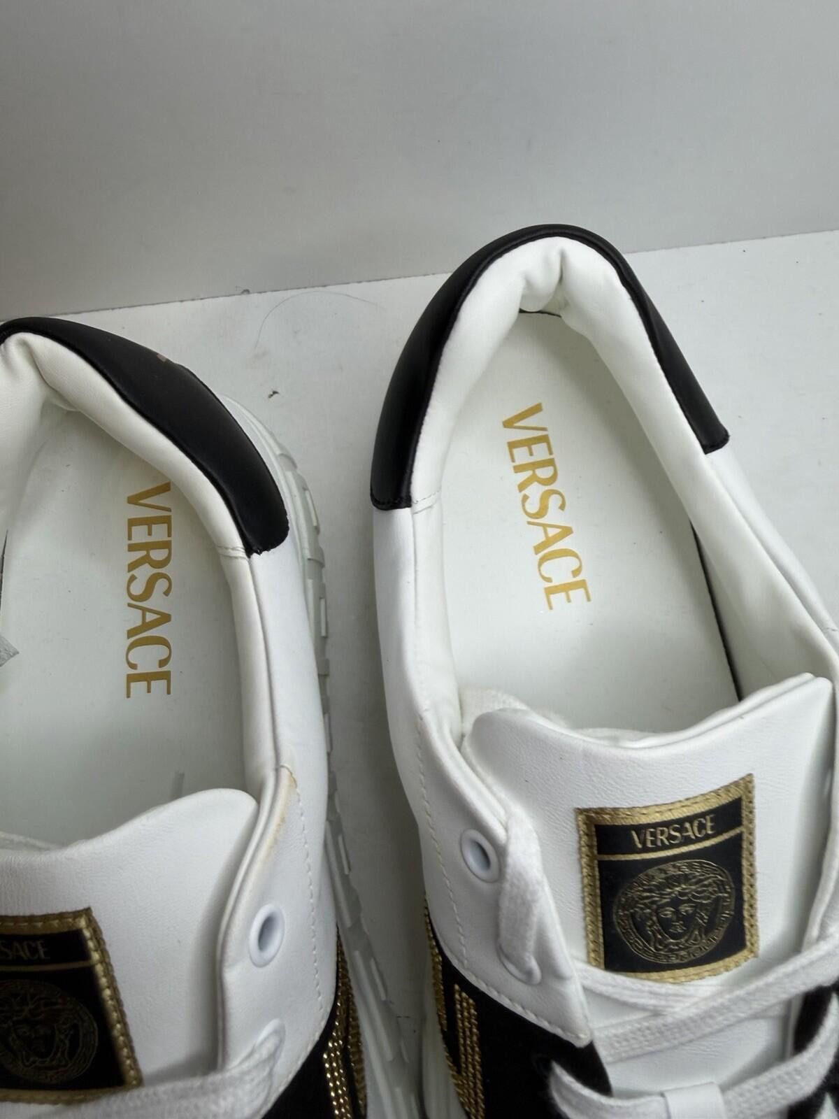 Versace Versace Greca Sneakers White Black Gold Leather EU 46 New Size US 13 / EU 46 - 4 Thumbnail
