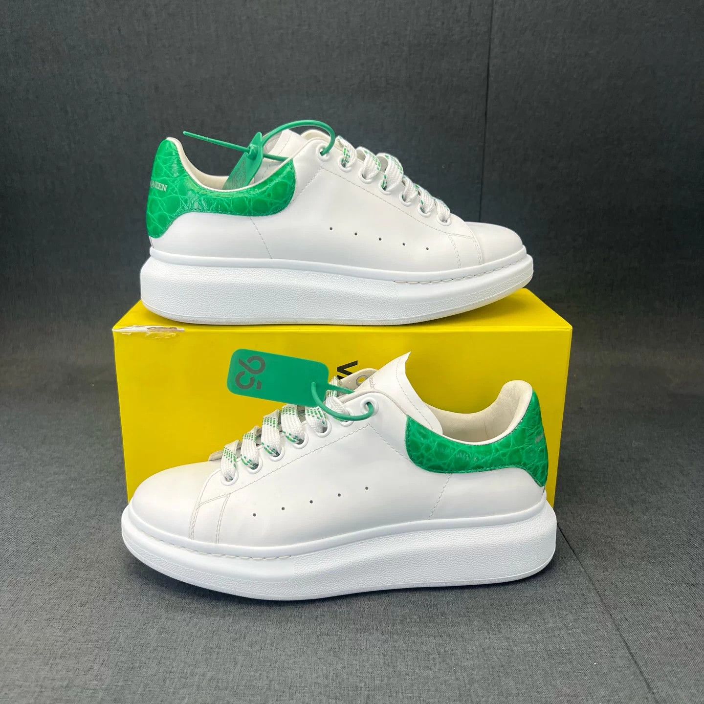Alexander McQueen McQ White/Green Croc Embossed 40.5 MINT Size US 7.5 / EU 40-41 - 3 Thumbnail