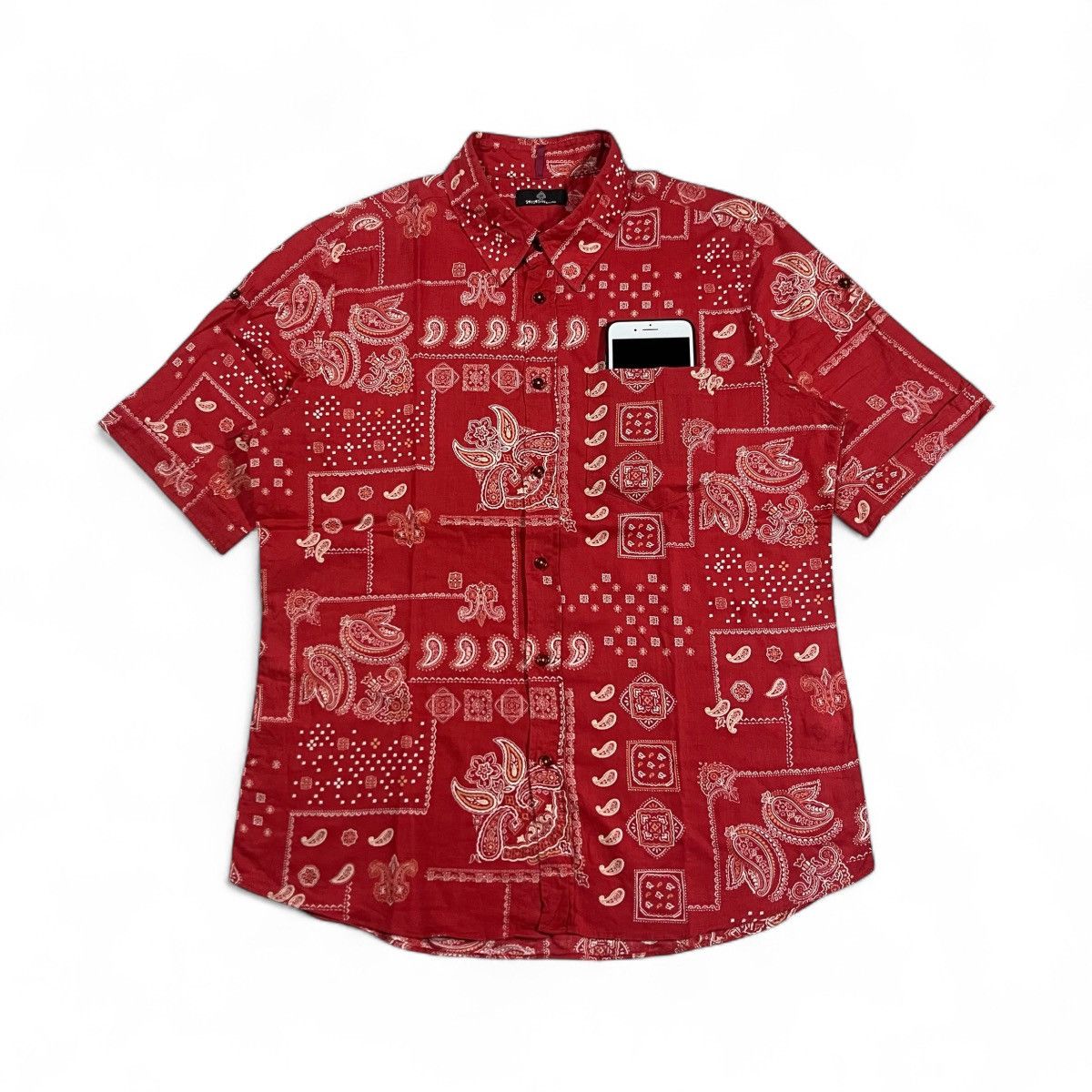 291295=Homme 291295=Homme Button Up Shirt Paisley Printed Size US M / EU 48-50 / 2 - 1 Thumbnail