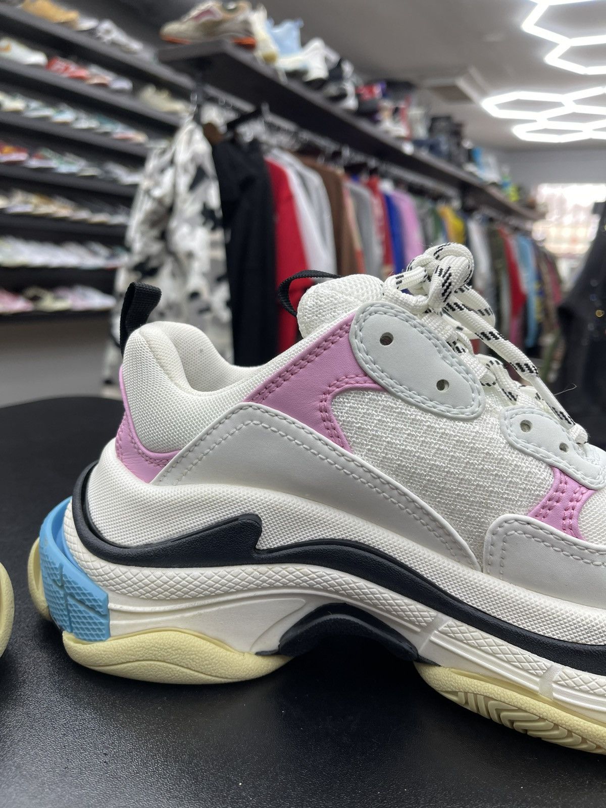 Balenciaga Size 7US/37EU - Balenciaga Triple S White Blue (Women's) Size US 7 / IT 37 - 7 Thumbnail