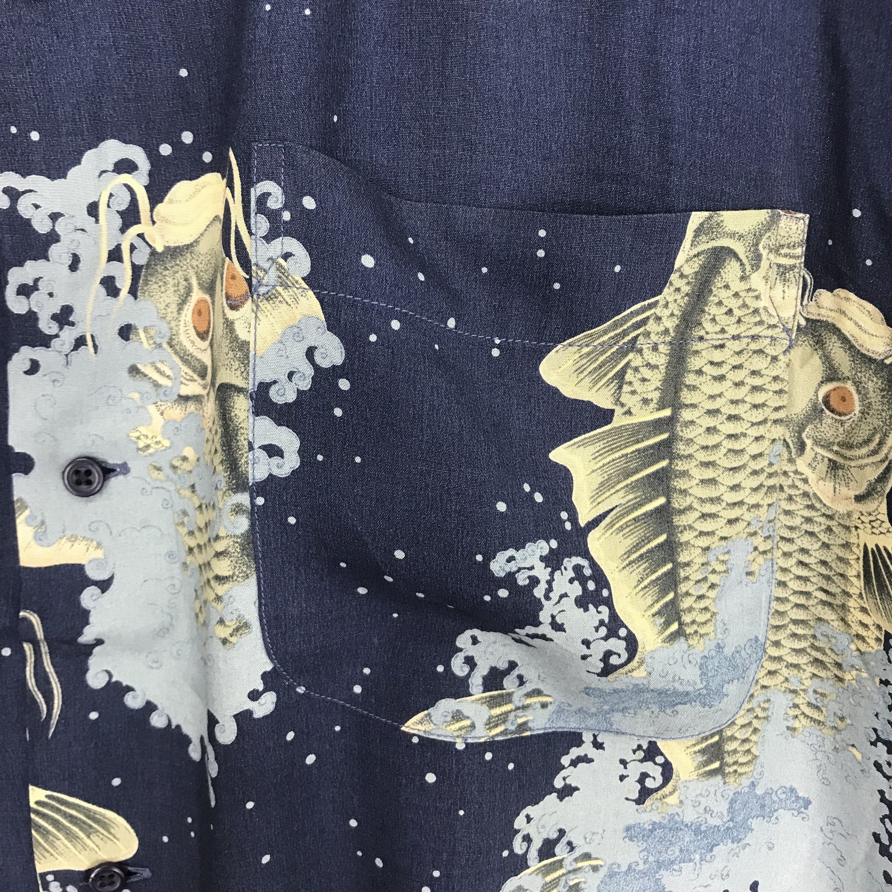 Karl Helmut Vintage 90's Karl Helmut Hawaiian Rayon Japanese Fish Koi Size US L / EU 52-54 / 3 - 6 Thumbnail