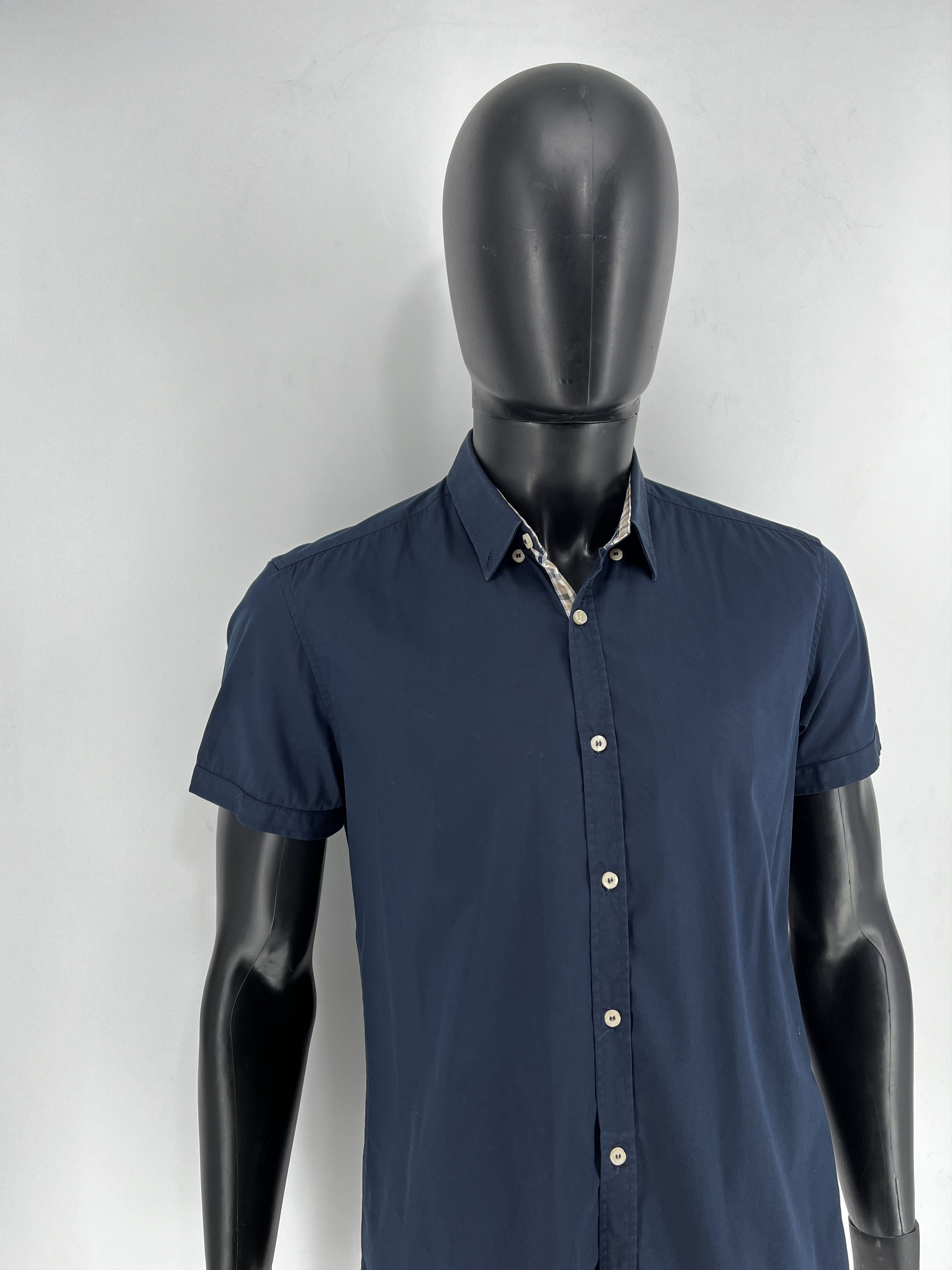 Antony Morato MENS ANTONY MORATO Slim Navy Black Button Casual Dress Shirt Size US M / EU 48-50 / 2 - 3 Thumbnail